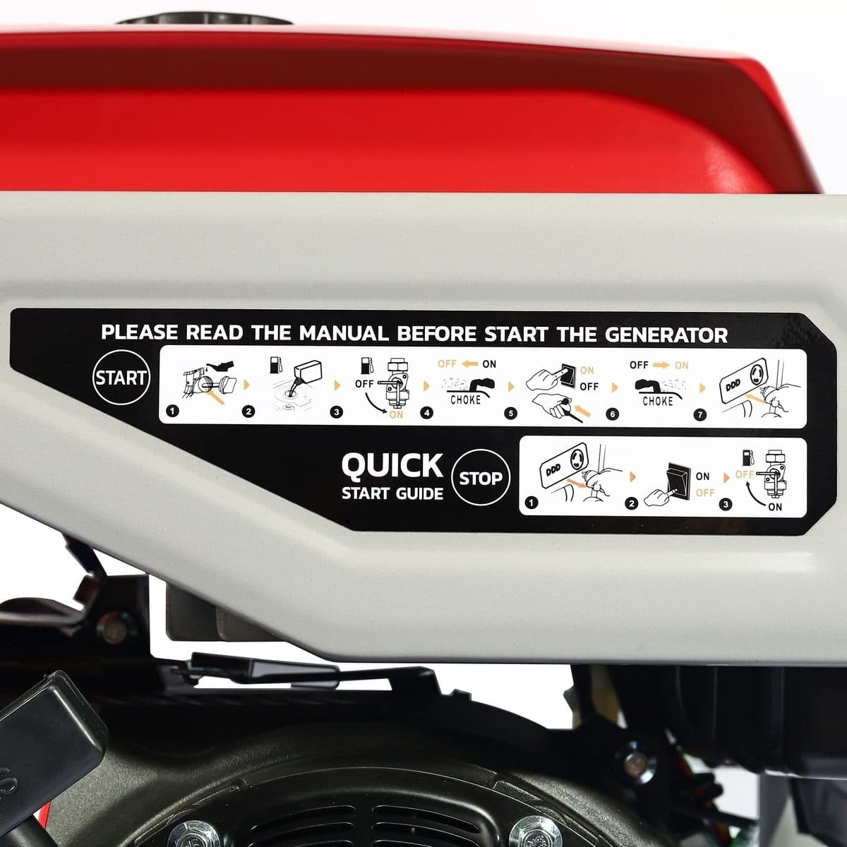 POLO เครื่องปั่นไฟเบนซิน Inverter กำลังไฟ 3.5 กิโลวัตต์ กำลังเครื่องยนต์ 7.5 แรงม้า รุ่น GT4500I กระบอกสูบ 223 ซีซี ถังน้ำมัน 7.5 ลิตร สตาร์