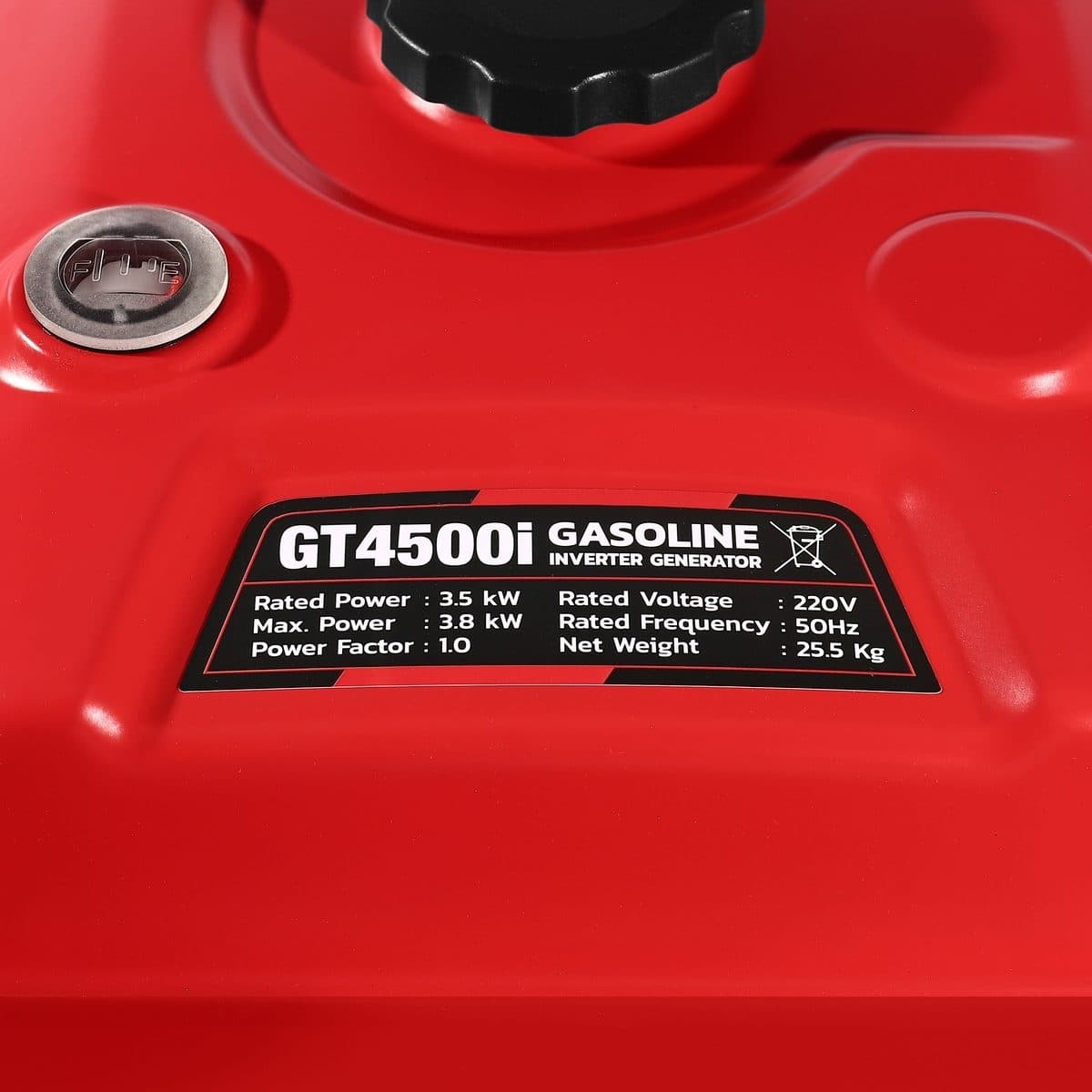 POLO เครื่องปั่นไฟเบนซิน Inverter กำลังไฟ 3.5 กิโลวัตต์ กำลังเครื่องยนต์ 7.5 แรงม้า รุ่น GT4500I กระบอกสูบ 223 ซีซี ถังน้ำมัน 7.5 ลิตร สตาร์