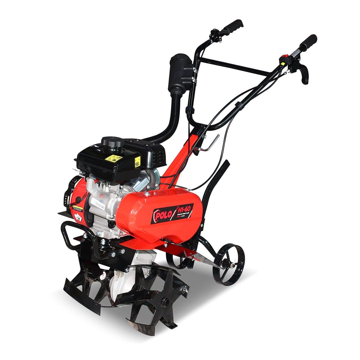 POLO เครื่องพรวนดิน สตาร์ทมือ เครื่องยนต์ 3.5 แรงม้า (98 ซีซี) รุ่น H1-60 ความกว้างการพรวน 550 มม. ความลึกการพรวน 100 มม. ขับเคลื่อนด้วยสายพ