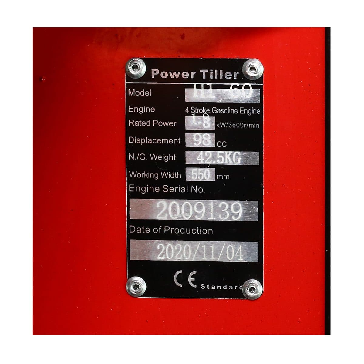 POLO เครื่องพรวนดิน สตาร์ทมือ เครื่องยนต์ 3.5 แรงม้า (98 ซีซี) รุ่น H1-60 ความกว้างการพรวน 550 มม. ความลึกการพรวน 100 มม. ขับเคลื่อนด้วยสายพ