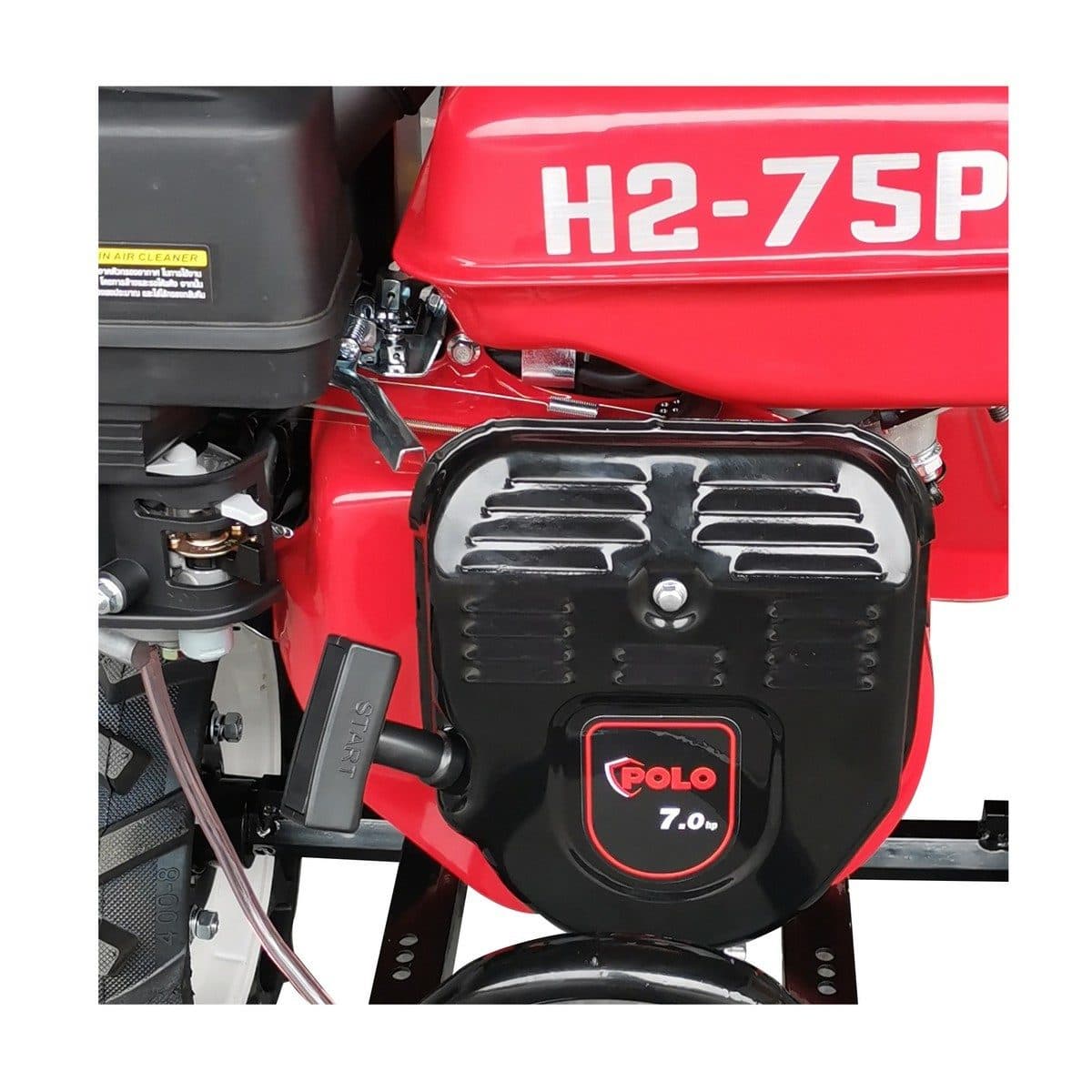 POLO เครื่องพรวนดินสตาร์ทมือ เครื่องยนต์ 7.0 แรงม้า (212 ซีซี) รุ่น H2-75P ความกว้างการพรวน 1000 มม. ความลึกการพรวน >100 มม. ขับเคลื่อนด้