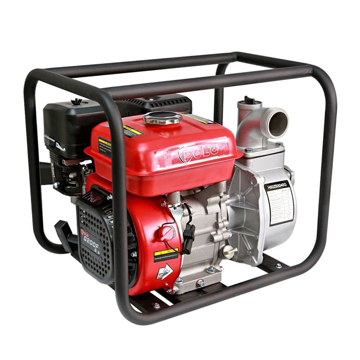 POLO ปั๊มน้ำเครื่องยนต์เบนซิน 4 จังหวะ 6.5 แรงม้า สตาร์ทมือ รุ่น H50ZB3040Q ท่อ 2 นิ้ว ดูดลึก 7 ม. ส่งสูง 26 ม. ปริมาณน้ำสูงสุด 28 ลบ.ม./ชม.