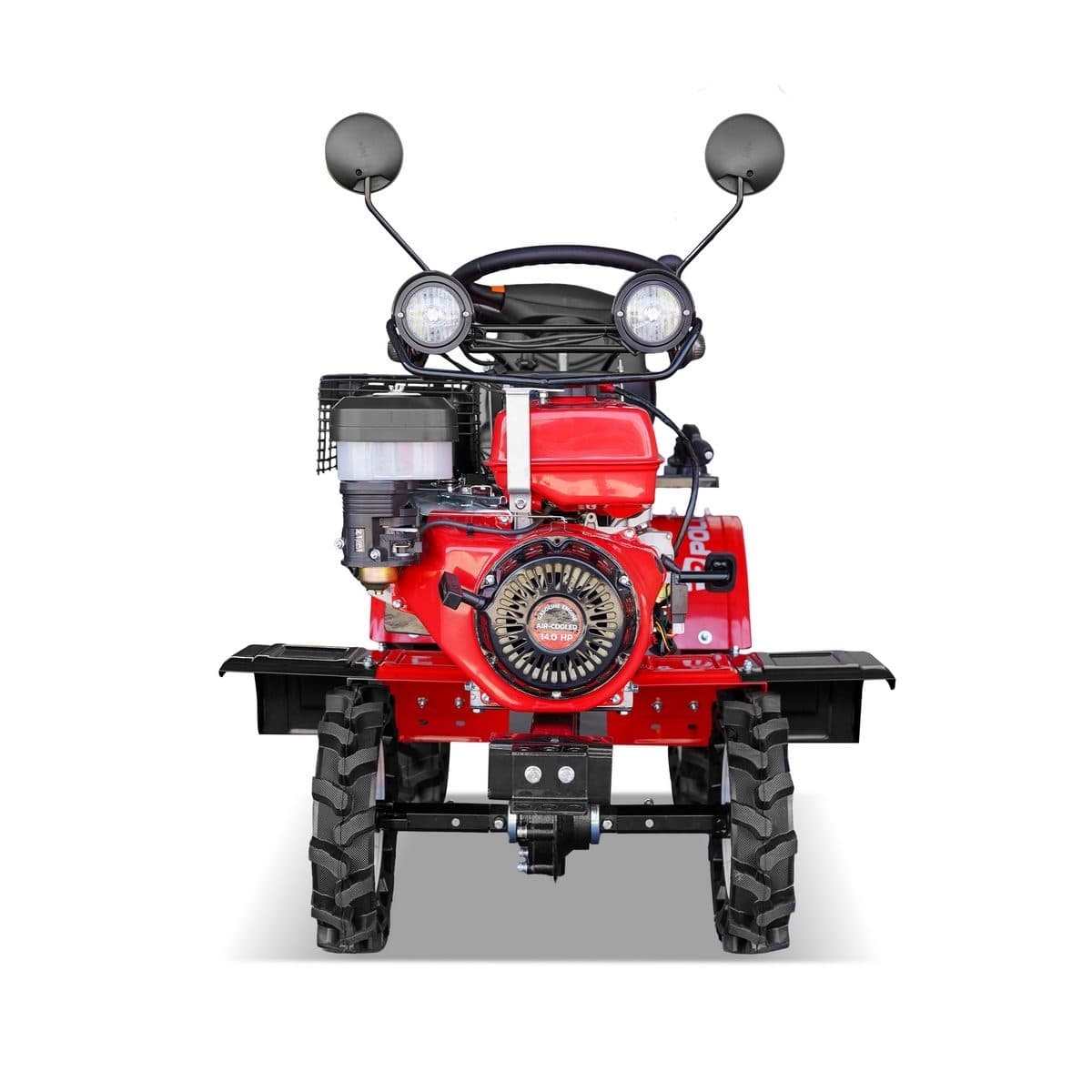 POLO เครื่องพรวนดินนั่งขับ 14.0 แรงม้า (420 ซีซี) รุ่น P1 สตาร์ทไฟฟ้า ความกว้างการพรวน 1100 มม. ขับเคลื่อนด้วยเกียร์ เหมาะสำหรับใช้งานในการเ