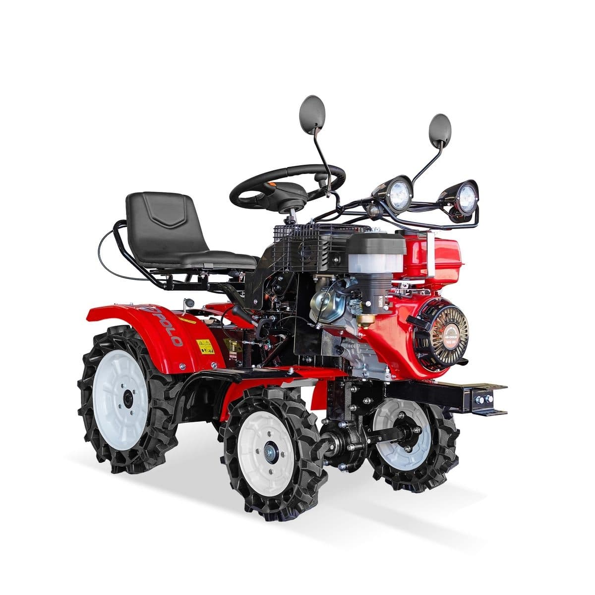 POLO เครื่องพรวนดินนั่งขับ 14.0 แรงม้า (420 ซีซี) รุ่น P1 สตาร์ทไฟฟ้า ความกว้างการพรวน 1100 มม. ขับเคลื่อนด้วยเกียร์ เหมาะสำหรับใช้งานในการเ