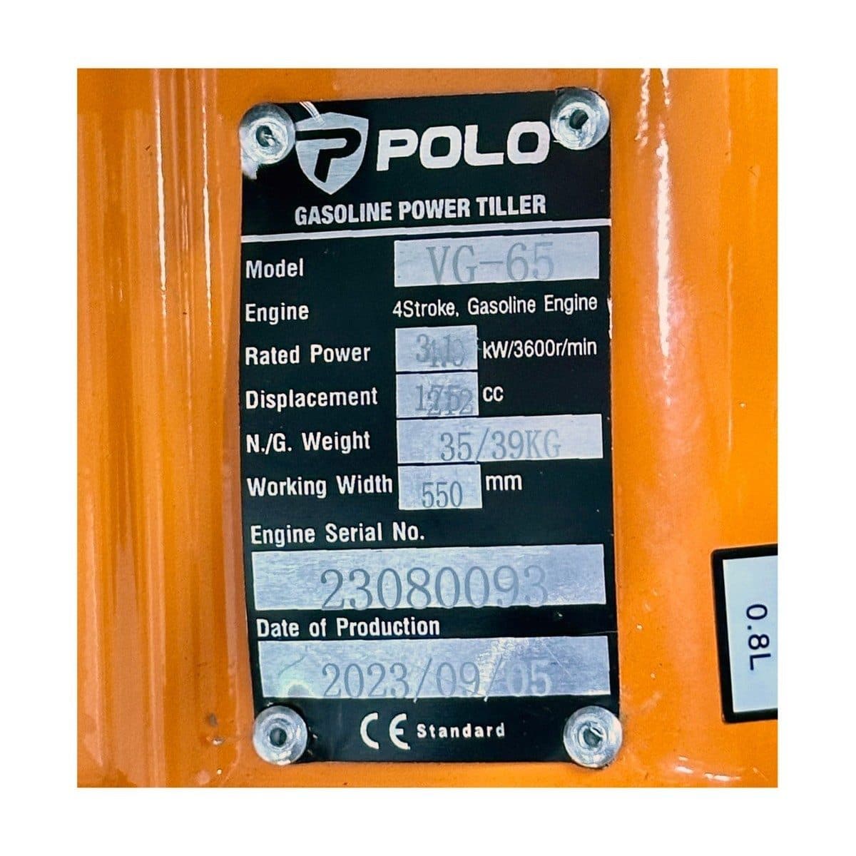 POLO เครื่องพรวนดินสตาร์ทมือ 6.0 แรงม้า  รุ่น VG-65 น้ำหนักเบาขับเคลื่อนด้วยเกียร์ คุณภาพสูงเหมาะกับงานสวน เช่น สวนผลไม้สวนผัก