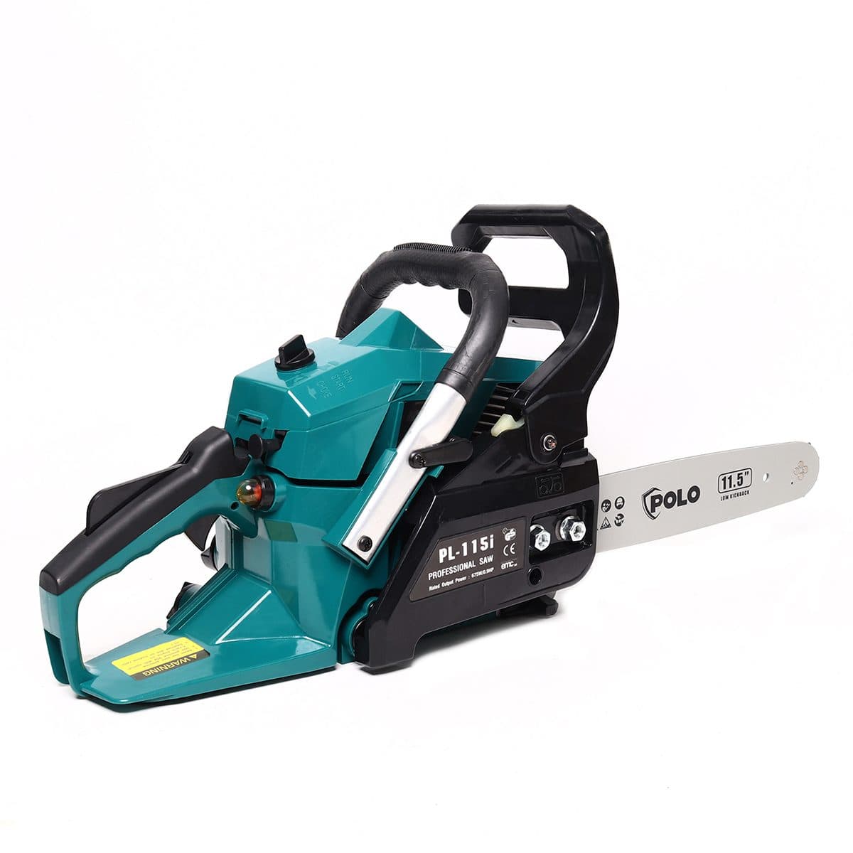 POLO เลื่อยโซ่ยนต์ 2 จังหวะ 0.92 แรงม้า ใบมีด 11.5 นิ้ว รุ่น PL-115I-B ความเร็วรอบ 3,500 รอบ/นาที ความจุถังน้ำมันเชื้อเพลิง 310 มล. สีฟ้า (โ