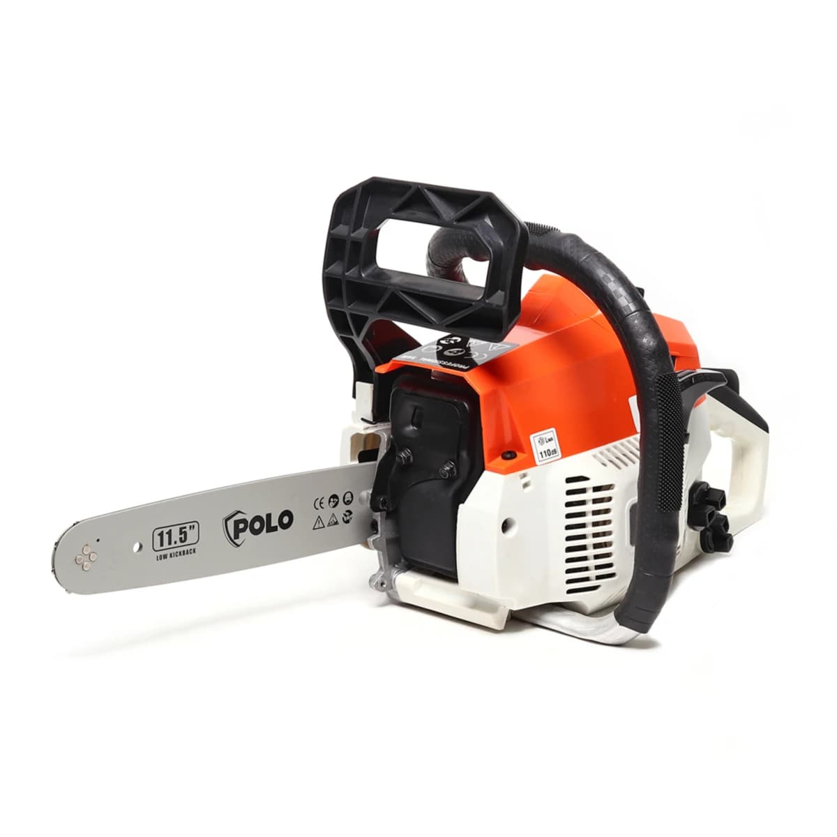 POLOเลื่อยโซ่ยนต์ 2 จังหวะ 0.92 แรงม้า ใบมีด 11.5 นิ้ว รุ่น PL-115I-B ความเร็วรอบ 3,500 รอบ/นาที ความจุถังน้ำมันเชื้อเพลิง 310 มล. สีส้ม (โป
