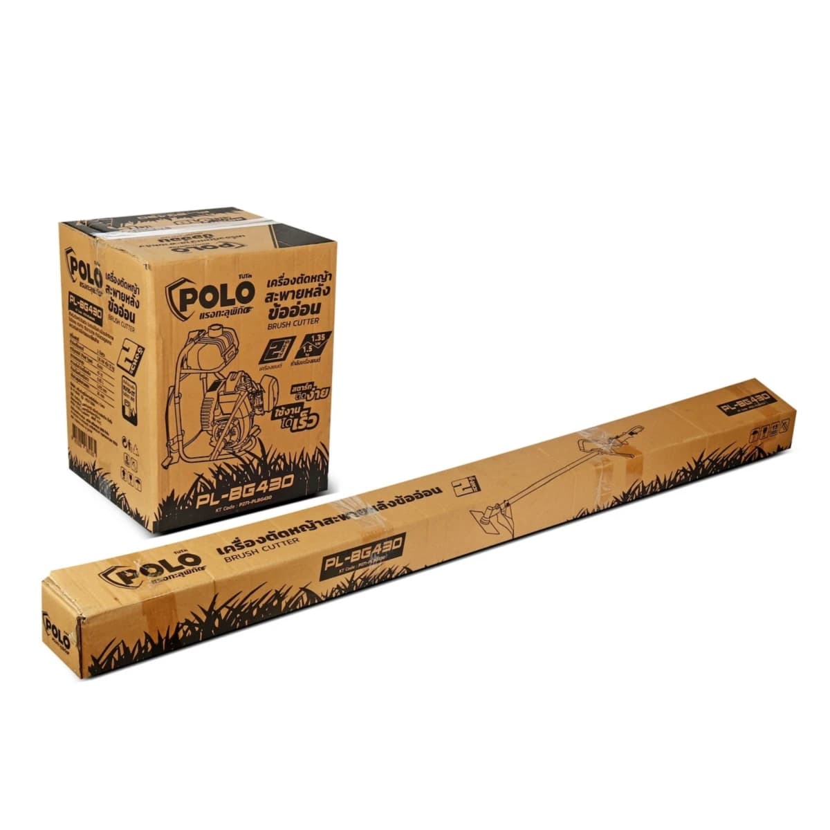 POLO เครื่องตัดหญ้าสะพายหลัง ข้ออ่อน 2 จังหวะ 43 ซีซี รุ่น PL-BG430 กำลังเครื่องยนต์ 1.35 กิโลวัตต์ (1.5 แรงม้า) ถังน้ำมัน 0.65 ลิตร (โปโล)