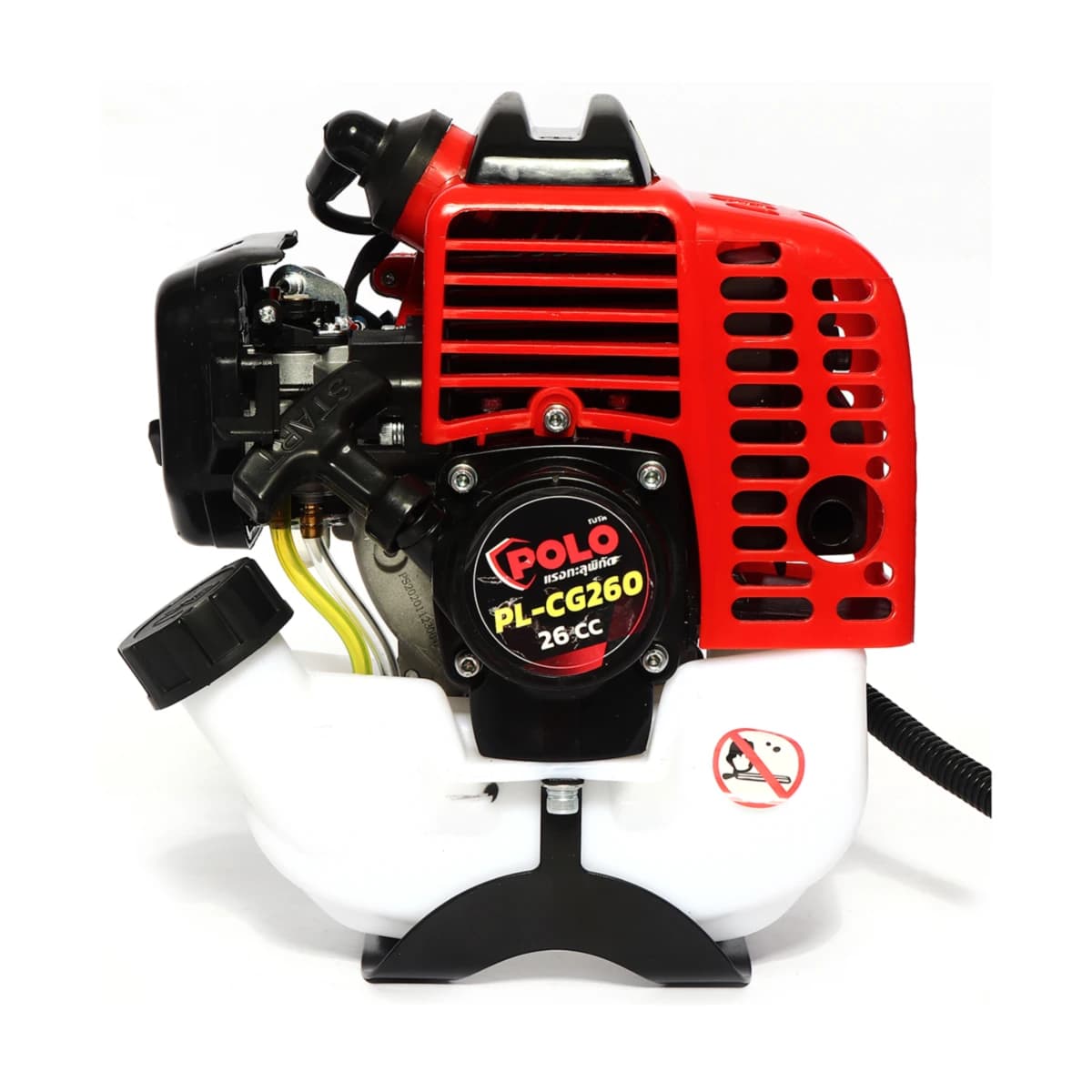 POLO เครื่องตัดหญ้าสะพายข้าง เครื่องยนต์ 2 จังหวะ 26 ซีซี รุ่น PL-CG260 กำลัง 0.65กิโลวัตต์ (0.9 แรงม้า) ถังน้ำมัน 0.65 ลิตร (โปโล)