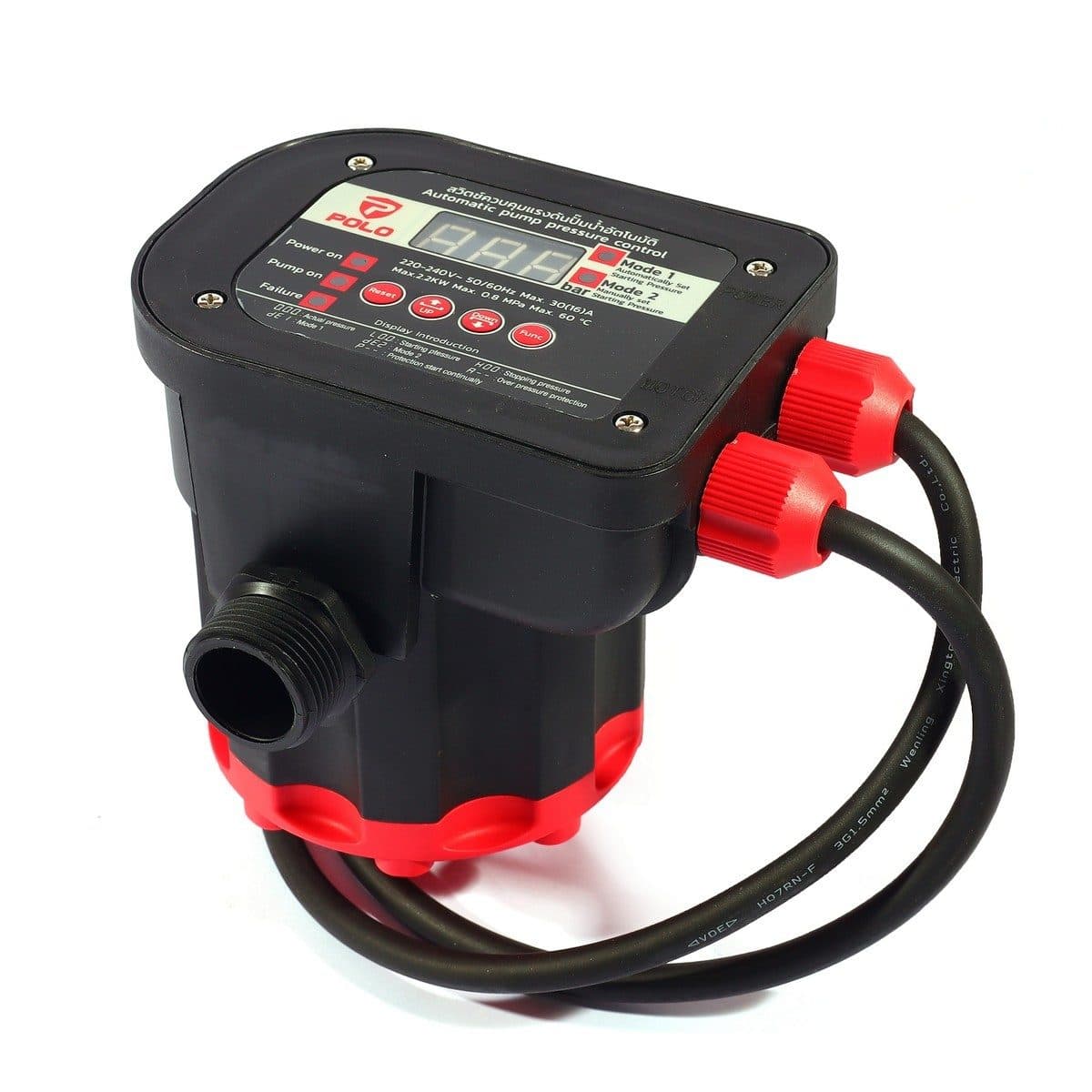 POLO สวิตช์ควบคุมปั๊มน้ำอัตโนมัติ 2.2 กิโลวัตต์ รุ่น MPC-12 ระบบ 2in1 Auto/Manual พร้อมหน้าจอแสดงผลดิจิตอล และระบบ Smart Control (โปโล)