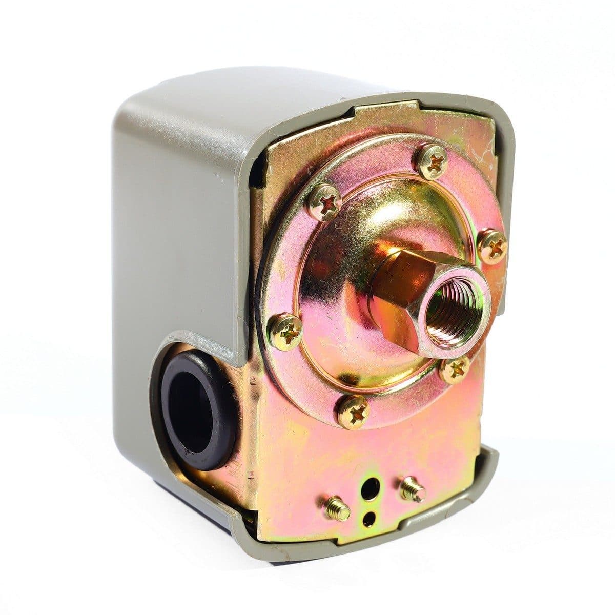 POLO สวิทช์แรงดัน 220 โวลต์ 1.38 - 2.76 บาร์ (20 - 40 PSI) รุ่น PC-2 เกลียวใน 1/4 นิ้ว อุณหภูมิสูงสุด 40-60°C ระดับการป้องกันน้ำ กับฝุ่น IP2