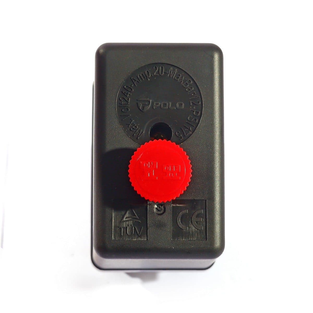 POLO สวิตช์ควบคุมแรงดัน ระบบลม (4 WAY) รุ่น PC-7 ช่วงแรงดัน 20-175 PSI ใช้งานสำหรับปั๊มลม (โปโล)