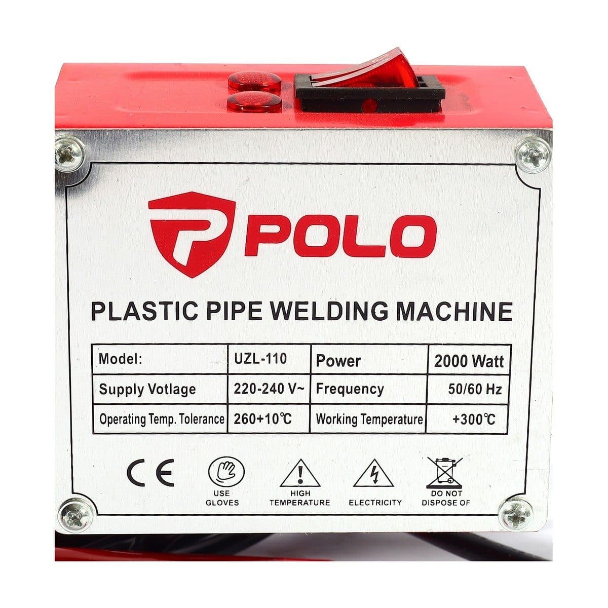 POLO เครื่องเชื่อมท่อ กำลังไฟ 1,800 วัตต์ รุ่น UZI-110 ใช้กับท่อขนาด 75, 90, 110 มม. ทนทานต่ออุณหภูมิ  ±10 องศาเซลเซียส (โปโล)