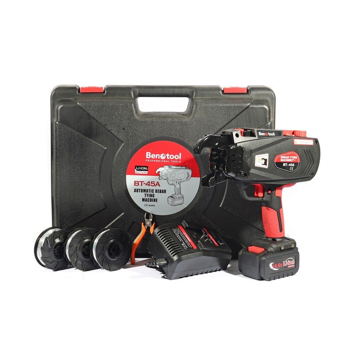 POLO เครื่องผูกลวดอัตโนมัติ 14.4 โวลต์ ผูกเหล็กเส้นขนาด 6 - 45 มม. รุ่น BT-45A ความยาวต่อการผูก 1 จุด 60 - 82 มม. ลดเวลาในการผูก ประหยัดเวลา