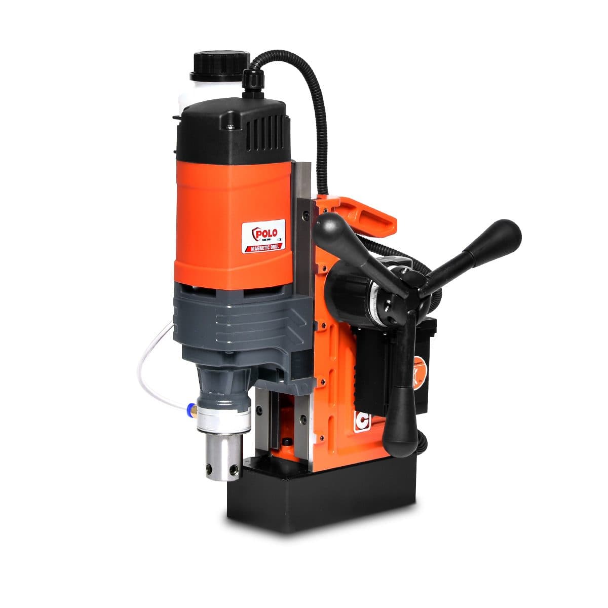 POLO สว่านแท่นแม่เหล็ก ขนาด 35 มม. กำลังไฟฟ้า 1,600 วัตต์ รุ่น KCY-35QE ความเร็วรอบ 760 รอบ/นาที แรงดูดแม่เหล็ก 16,000 N (โปโล)
