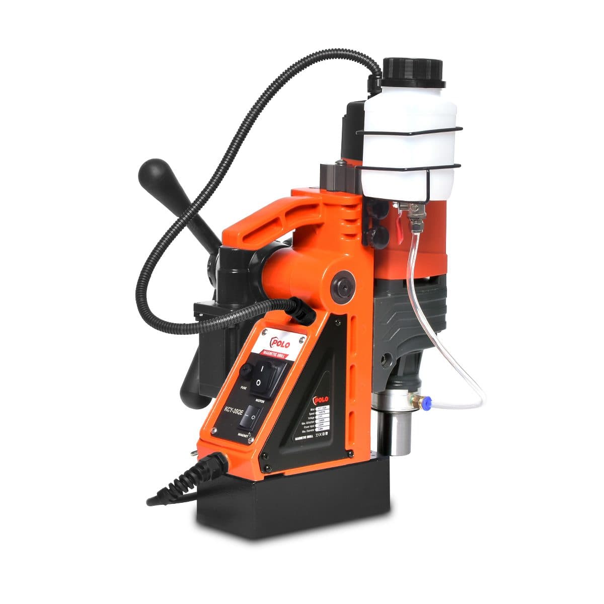 POLO สว่านแท่นแม่เหล็ก ขนาด 35 มม. กำลังไฟฟ้า 1,600 วัตต์ รุ่น KCY-35QE ความเร็วรอบ 760 รอบ/นาที แรงดูดแม่เหล็ก 16,000 N (โปโล)