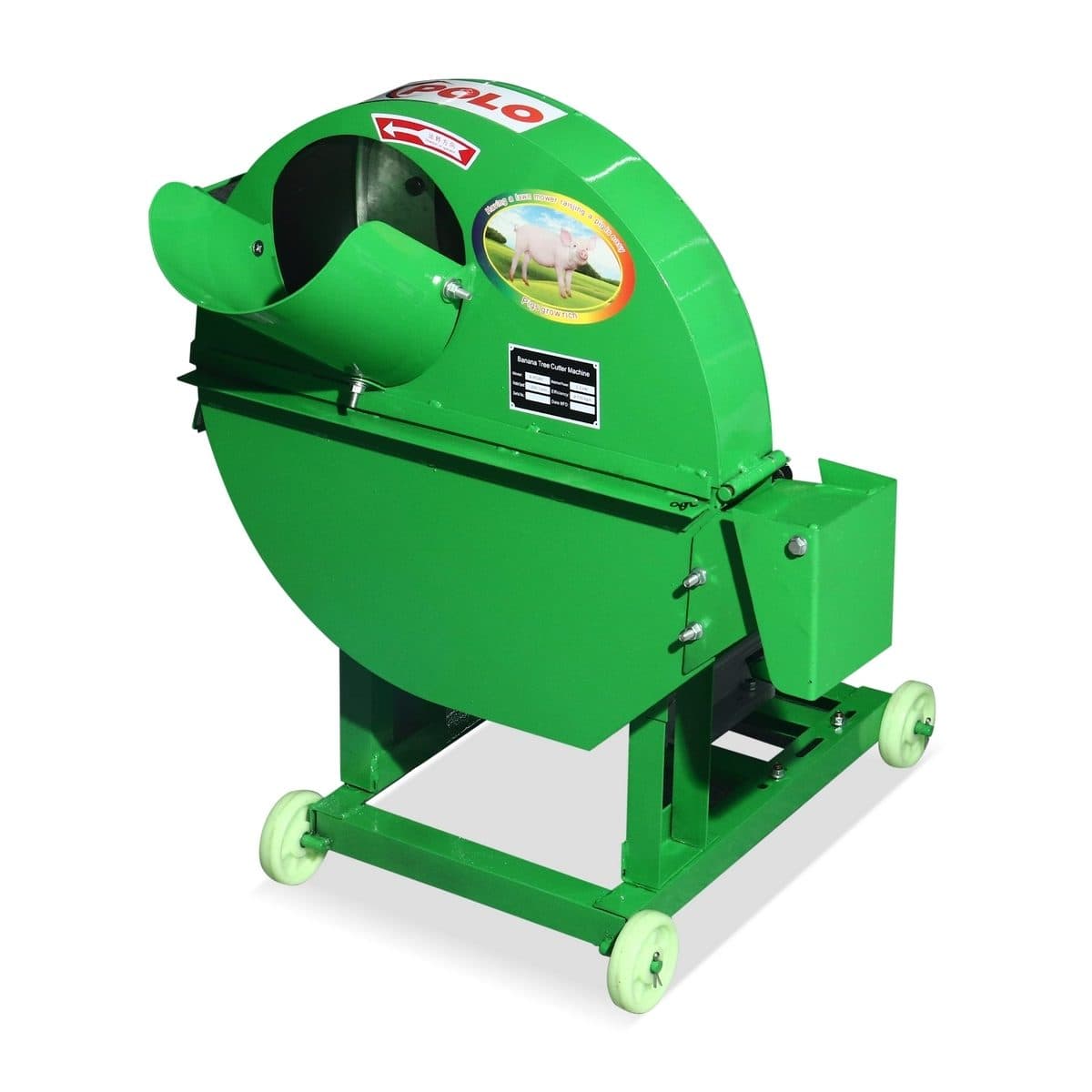 POLO เครื่องสับต้นกล้วย กำลังมอเตอร์ 2.2 กิโลวัตต์ (3 แรงม้า) รุ่น PBC225 อัตราการผลิต 600 กก. / ชม. ใช้สำหรับสับต้นกล้วย หยวกกล้วย ทำอาหารส