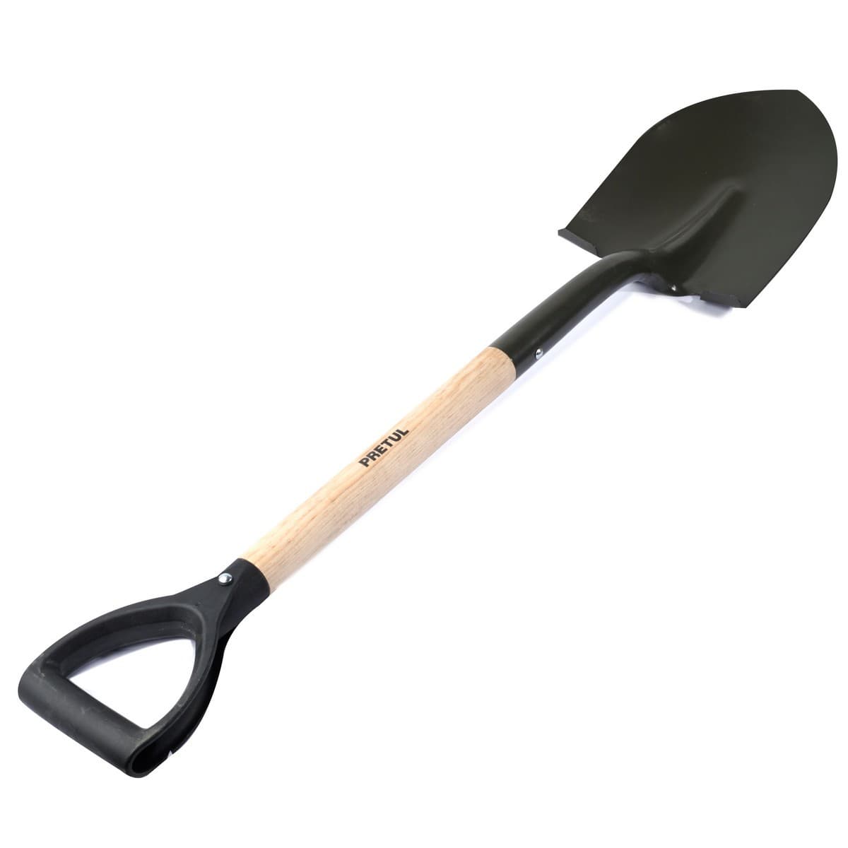 พลั่วปลายแหลม พรีทูล (PRETUL) รุ่น 22502 ยาว 100 ซม. หัวกว้าง 8-1/4 นิ้ว (21 ซม.) เหมาะสำหรับการเคลื่อนย้ายหรือขนย้ายวัสดุ เช่น กรวดหิน ทราย