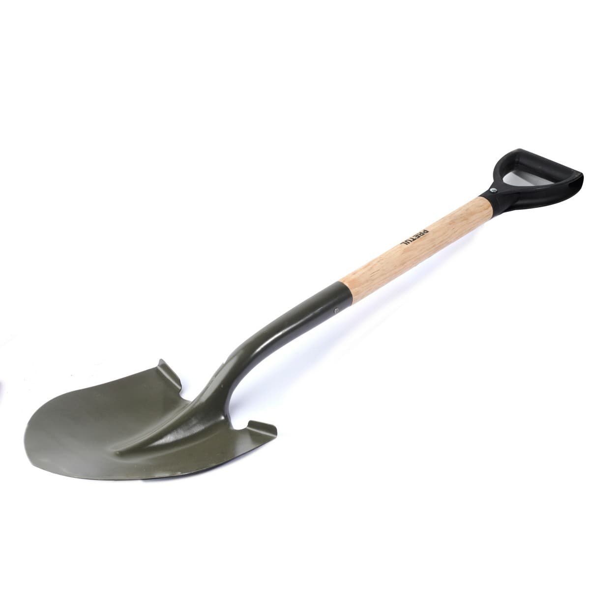 พลั่วปลายแหลม พรีทูล (PRETUL) รุ่น 22502 ยาว 100 ซม. หัวกว้าง 8-1/4 นิ้ว (21 ซม.) เหมาะสำหรับการเคลื่อนย้ายหรือขนย้ายวัสดุ เช่น กรวดหิน ทราย