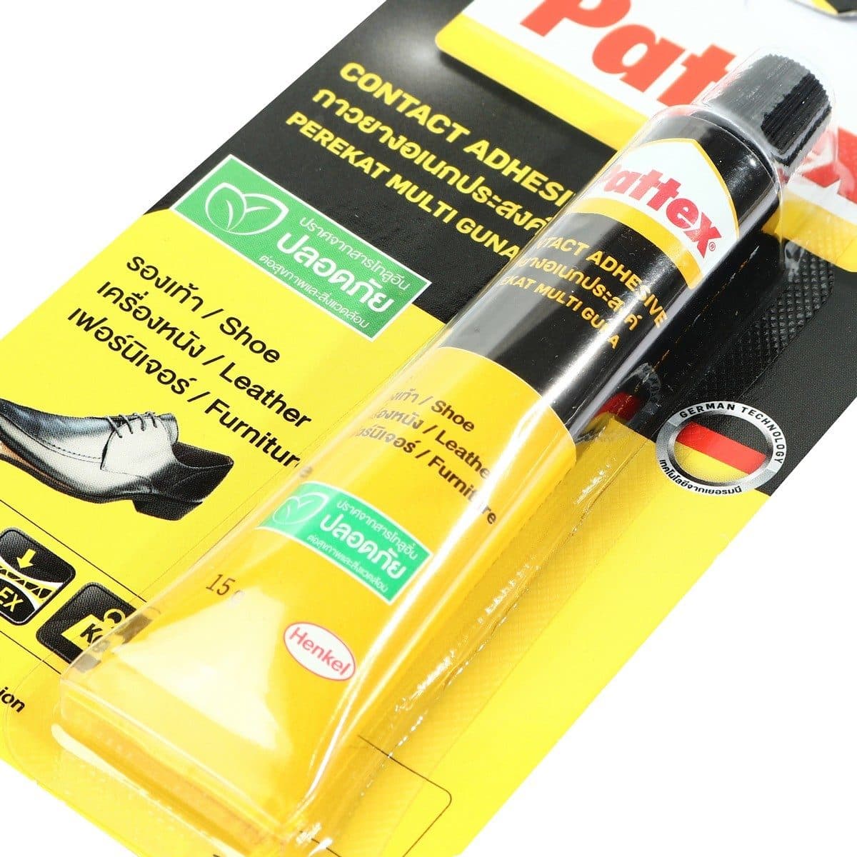PATTEX (แพทเท็คส์) กาวยางติดรองเท้า ขนาด 15 กรัม แห้งภายใน 10 นาที มีความยืดหยุ่น แรงยึดติดสูง ไม่มีสารโทลูอีน ปลอดภัย