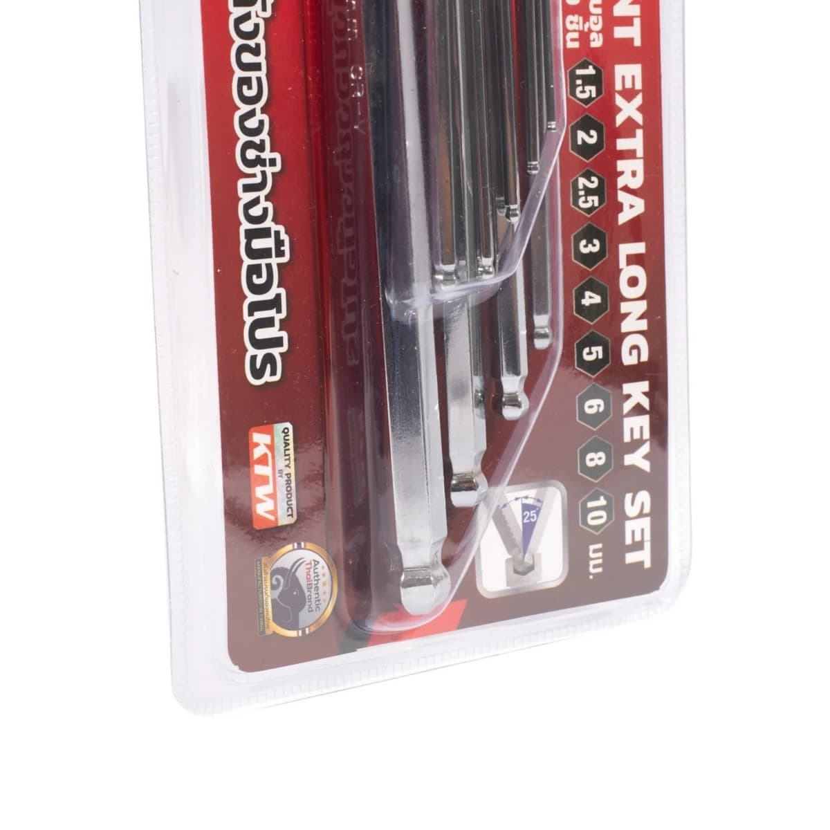 POLO ชุดประแจแอลหกเหลี่ยม หัวบอล ก้านยาวพิเศษ 9 ชิ้น ขนาด 1.5, 2, 2.5, 3, 4, 5, 6, 8, 10 มม. ผลิตจากเหล็ก CR-V ใช้ขันหรือคลายสลักเกลียวหัวฝั