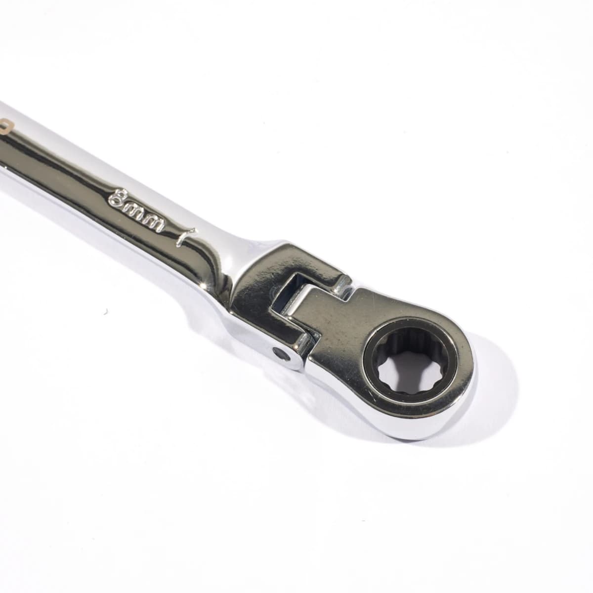 POLO ประแจแหวนเกียร์คอพับ เบอร์ 8 ยาว 140.4 มม. รอบปรับ 5 องศา 72 ฟัน คอปรับได้ 180 องศา (โปโล)