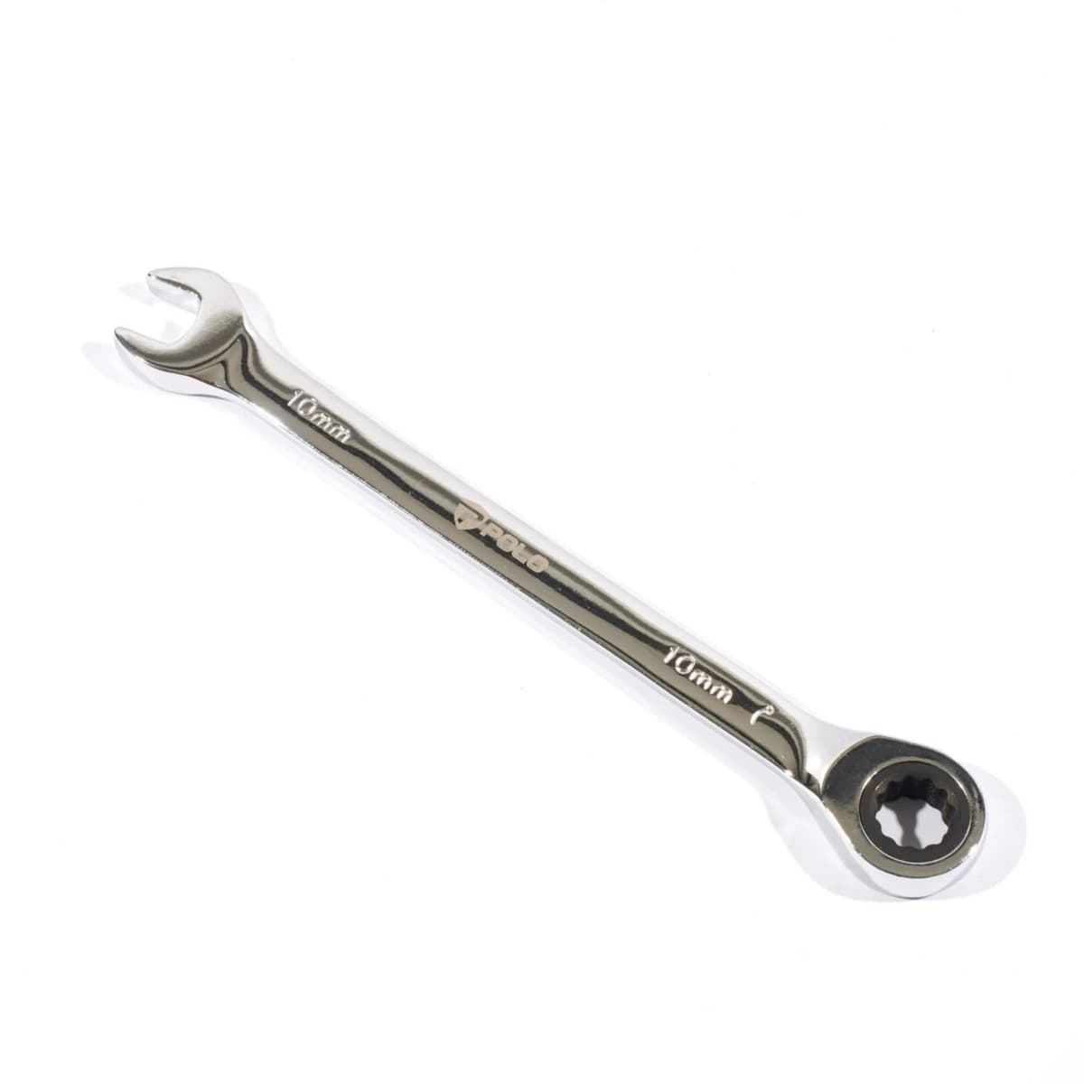 POLO ประแจแหวนเกียร์ เบอร์ 10 ยาว 160 มม. ทำงานด้วยมุมขับเพียง 5 องศา แรงบิดสูงด้วยมุมจับรอบทิศทาง