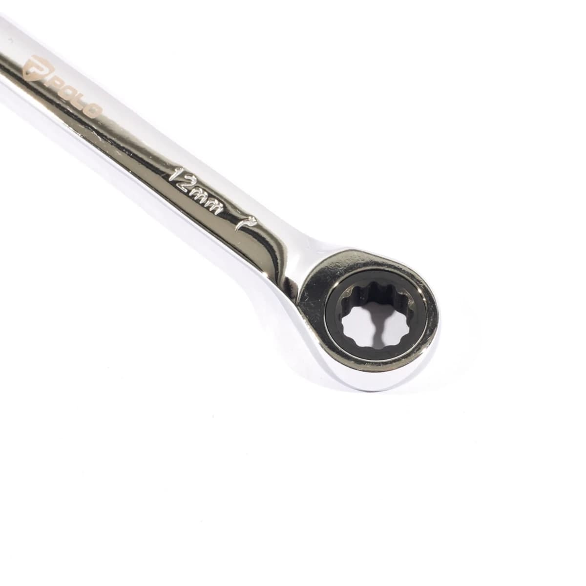 POLO ประแจแหวนเกียร์ เบอร์ 12 ยาว 172 มม. ทำงานด้วยมุมขับเพียง 5 องศา แรงบิดสูงด้วยมุมจับรอบทิศทาง (โปโล)