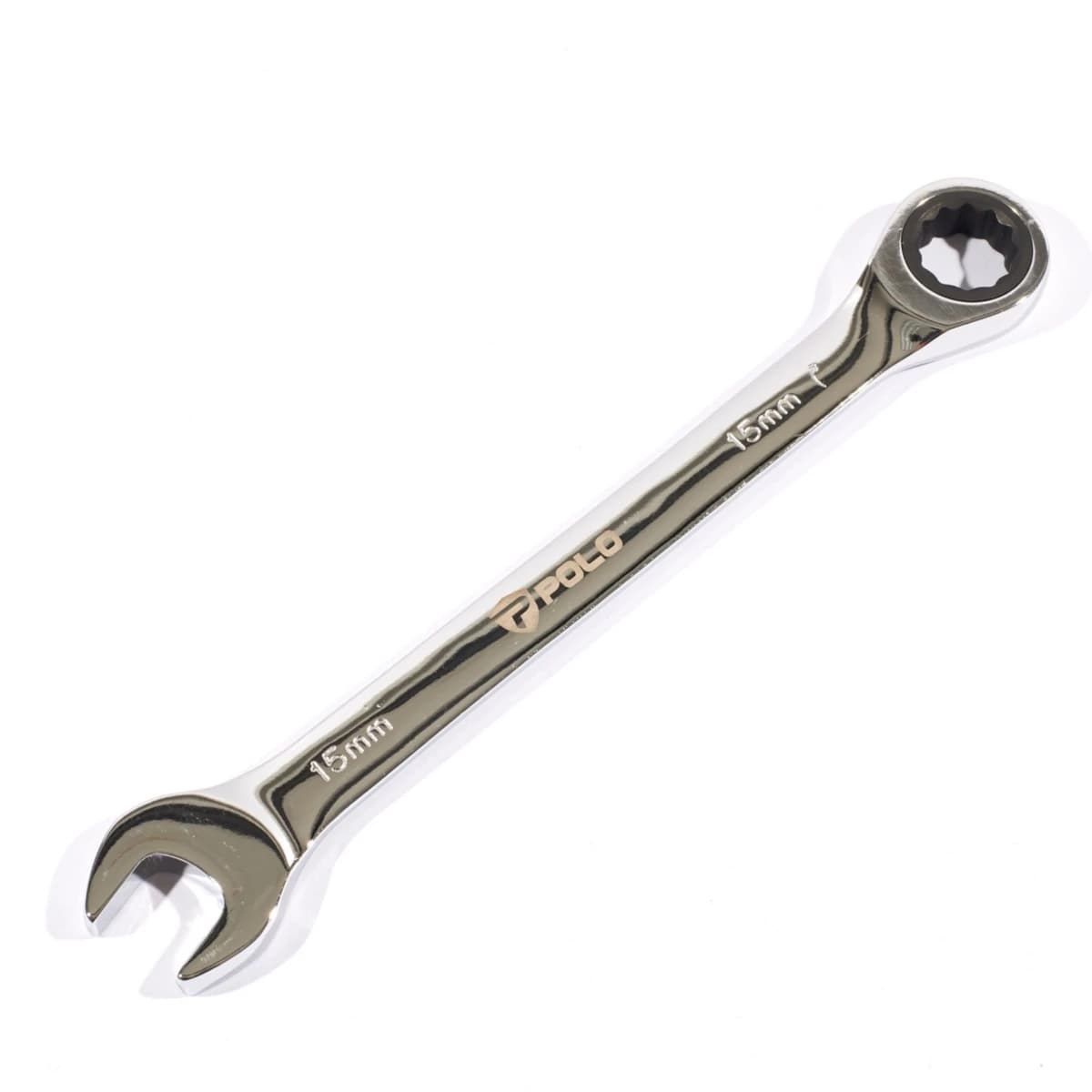 POLO ประแจแหวนเกียร์ เบอร์ 15 ยาว 200.5 มม. ทำงานด้วยมุมขับเพียง 5 องศา แรงบิดสูงด้วยมุมจับรอบทิศทาง (โปโล)