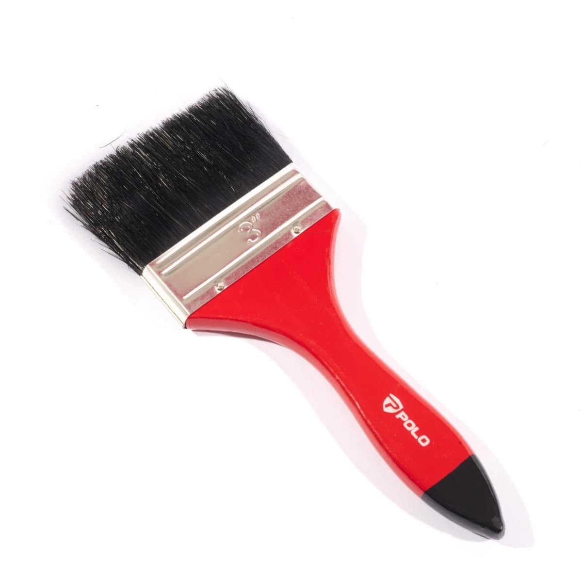 POLO แปรงทาสีขนดำ ขนาด 3 นิ้ว รุ่น GD ด้ามครีม ทำจากขนสัตว์ 40% + พลาสติก 60% แข็งแรง ทนทาน (12 ชิ้น/กล่อง) (โปโล)