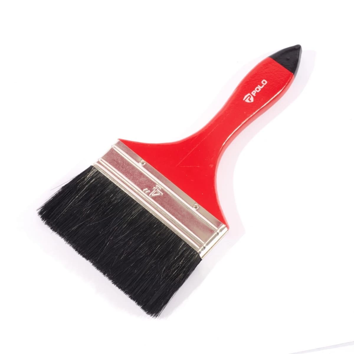 POLO แปรงทาสีขนดำ ขนาด 4 นิ้ว รุ่น GD ด้ามครีม ทำจากขนสัตว์ 40% + พลาสติก 60% แข็งแรง ทนทาน (12 ชิ้น/กล่อง) (โปโล)