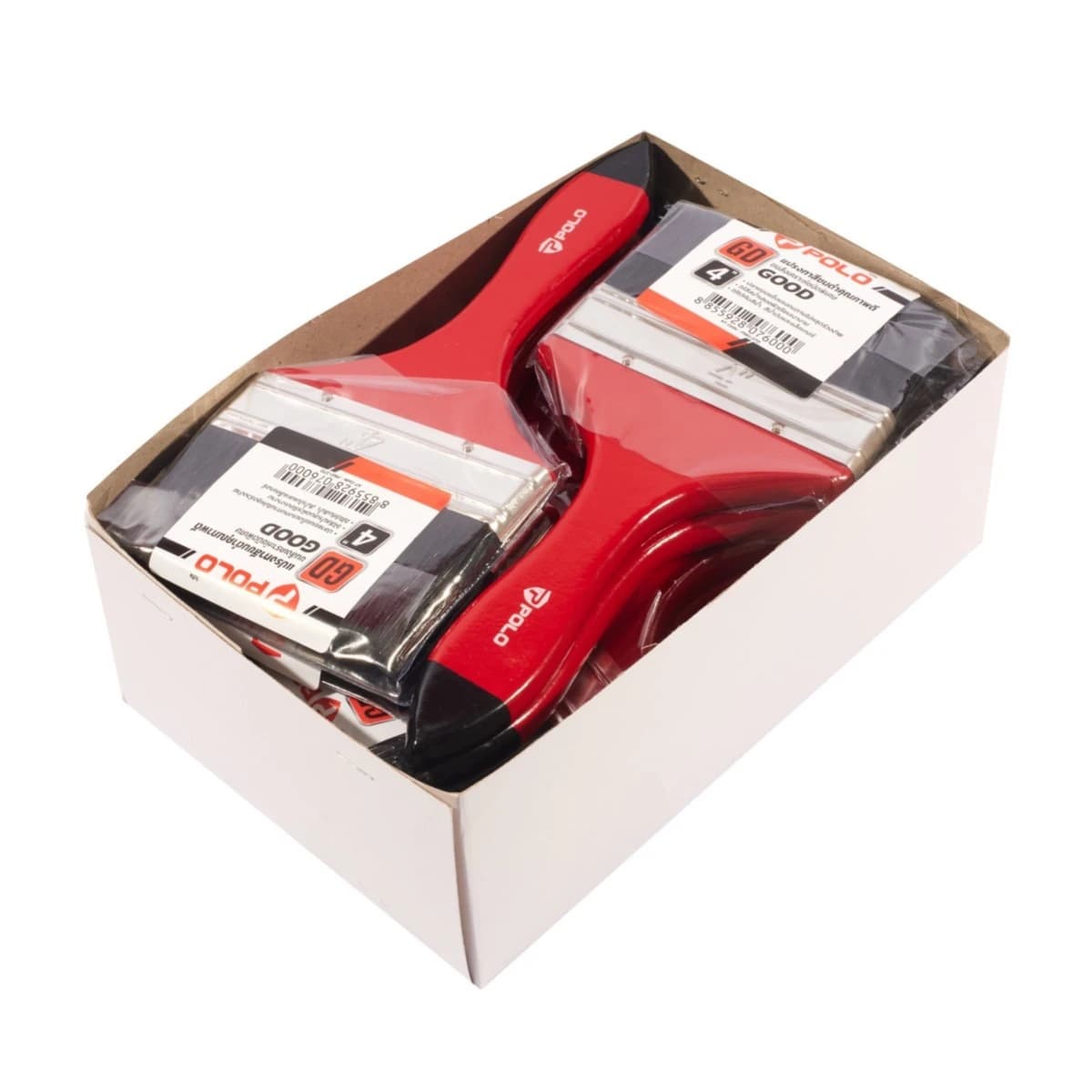 POLO แปรงทาสีขนดำ ขนาด 4 นิ้ว รุ่น GD ด้ามครีม ทำจากขนสัตว์ 40% + พลาสติก 60% แข็งแรง ทนทาน (12 ชิ้น/กล่อง) (โปโล)