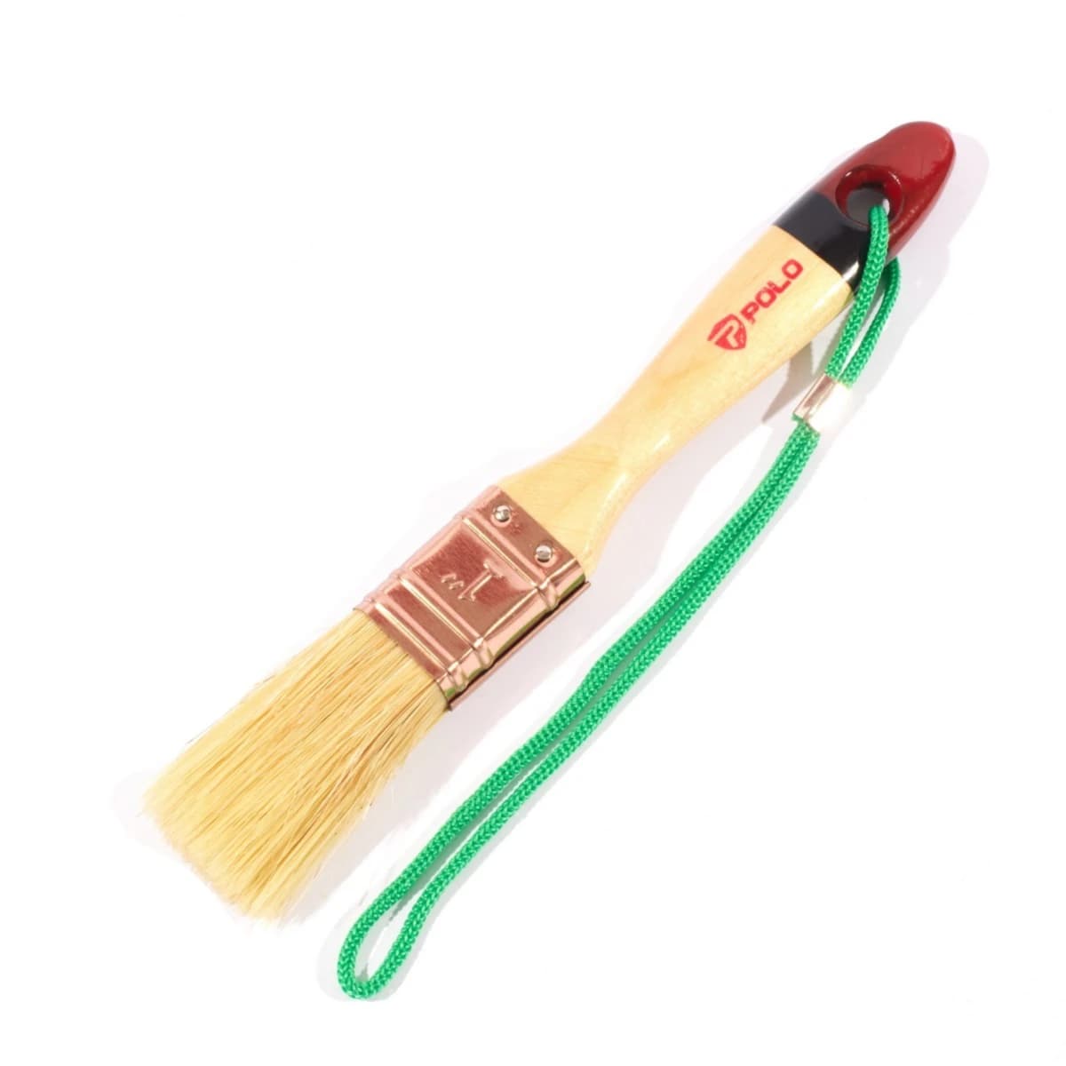 POLO แปรงทาสีขนขาว ขนาด 1 นิ้ว รุ่น SP ด้ามไม้ ทำจากขนสัตว์ 70% + พลาสติก 30% แข็งแรง ทนทาน (12 ชิ้น/กล่อง) (โปโล)