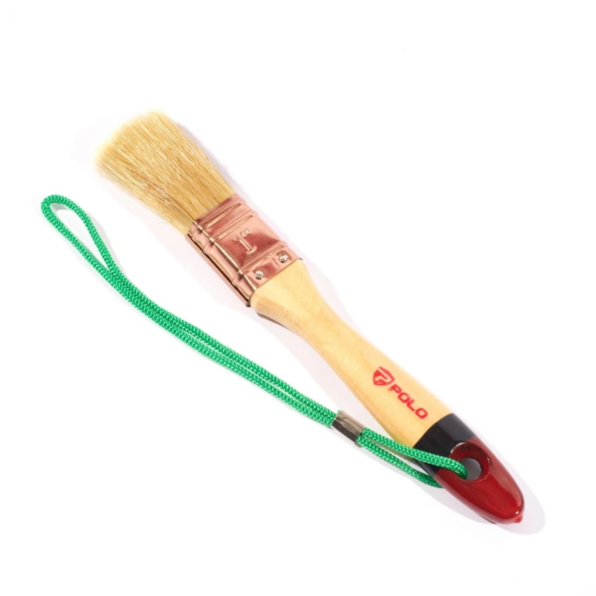 POLO แปรงทาสีขนขาว ขนาด 1 นิ้ว รุ่น SP ด้ามไม้ ทำจากขนสัตว์ 70% + พลาสติก 30% แข็งแรง ทนทาน (12 ชิ้น/กล่อง) (โปโล)