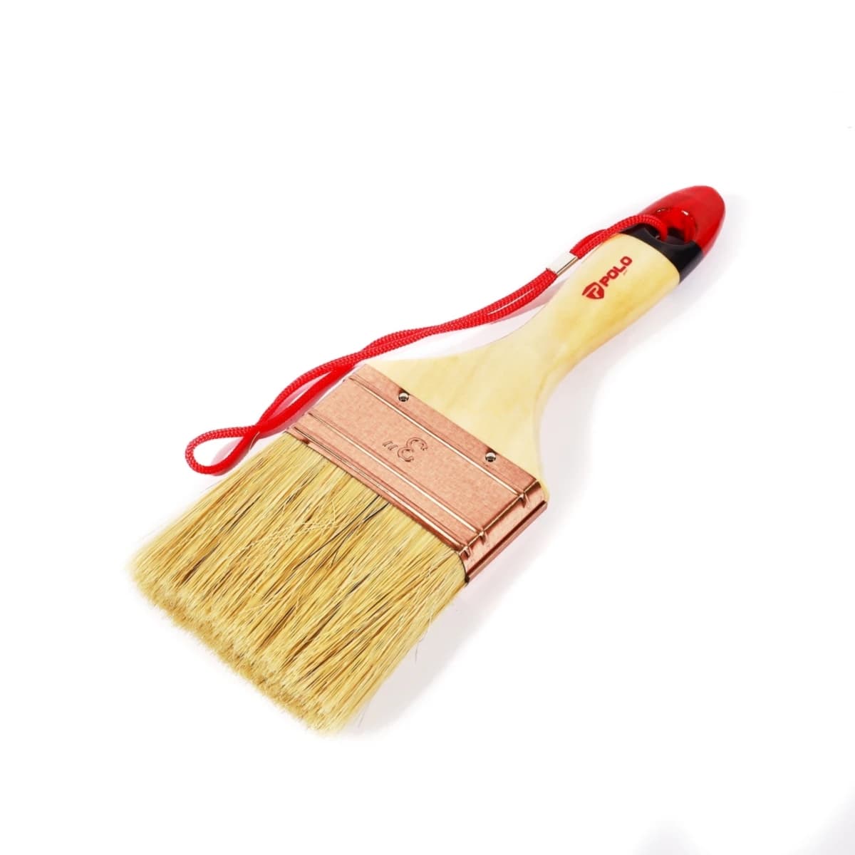 POLO แปรงทาสีขนขาว ขนาด 3 นิ้ว รุ่น SP ด้ามไม้ ทำจากขนสัตว์ 70% + พลาสติก 30% แข็งแรง ทนทาน (12 ชิ้น/กล่อง) (โปโล)