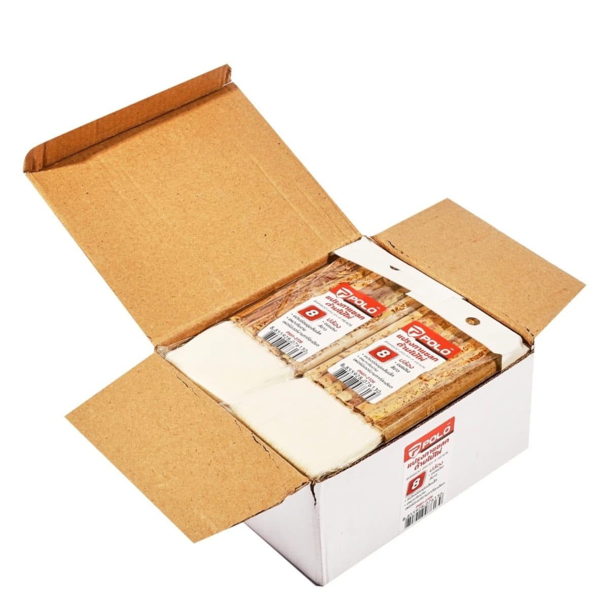 POLO แปรงทาสีขนแกะ ขนาด 8 ปล้อง ด้ามไม้ไผ่ ขนแปรงอ่อนนุ่ม เส้นเล็ก เหมาะกับงานเฟอร์นิเจอร์ งานทาที่ละเอียด (12 ชิ้น/กล่อง) (โปโล)