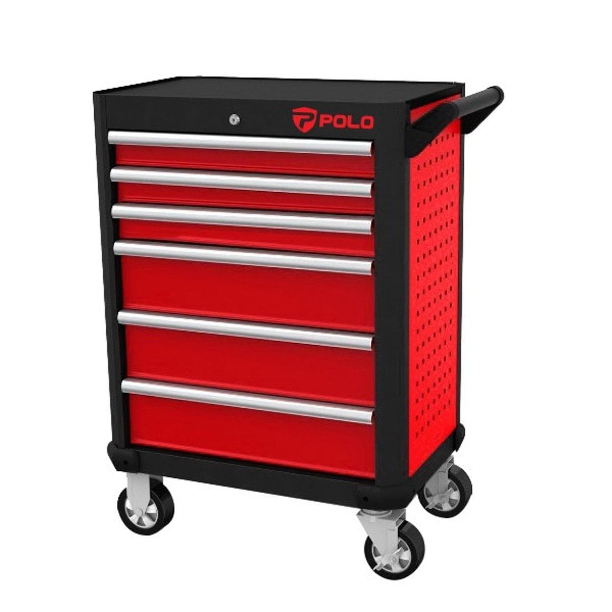 POLO ตู้เปล่าใส่เครื่องมือ 6 ลิ้นชัก 706X451X844 มม. รับน้ำหนักได้สูงสุด 40 กก./ลิ้นชัก มีระบบล็อคป้องกันความปลอดภัย MIS Function เปิดได้ทีล