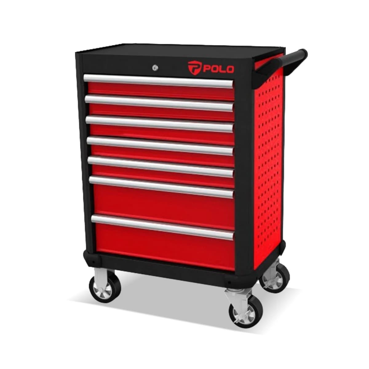POLO ตู้เปล่าใส่เครื่องมือ 7 ลิ้นชัก ขนาด 706X451X844 มม. รับน้ำหนักได้สูงสุด 40 กก./ลิ้นชัก มีระบบล็อคป้องกันความปลอดภัย MIS Function เปิดไ