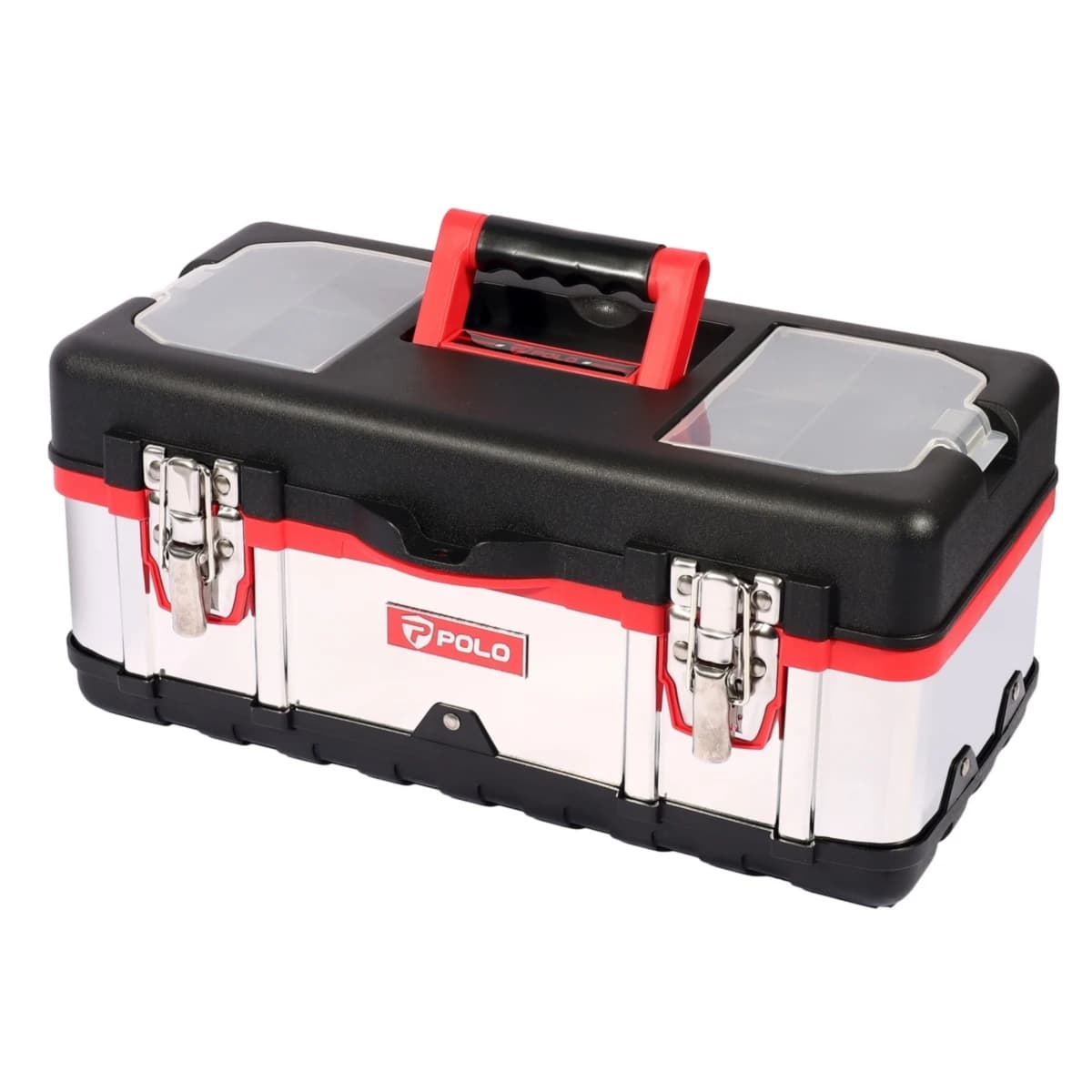 POLO กล่องเครื่องมือสเตนเลส 16 นิ้ว รุ่น SS16 ผลิตจากสเตนเลส สำหรับจัดเก็บอุปกรณ์เครื่องมือช่าง (โปโล)