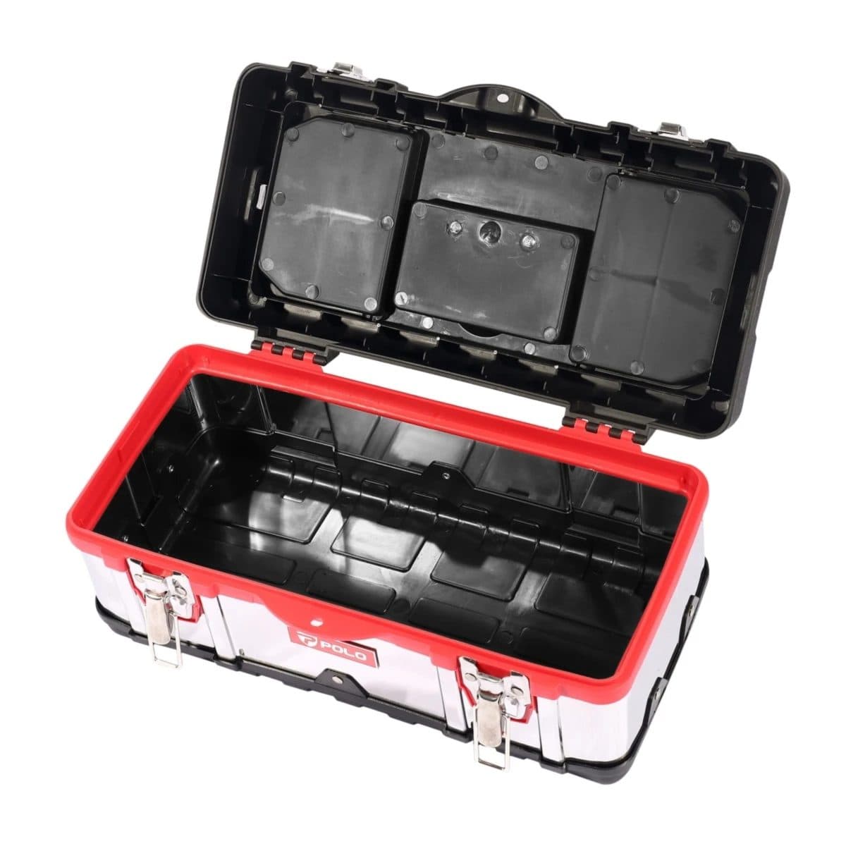 POLO กล่องเครื่องมือสเตนเลส 16 นิ้ว รุ่น SS16 ผลิตจากสเตนเลส สำหรับจัดเก็บอุปกรณ์เครื่องมือช่าง (โปโล)