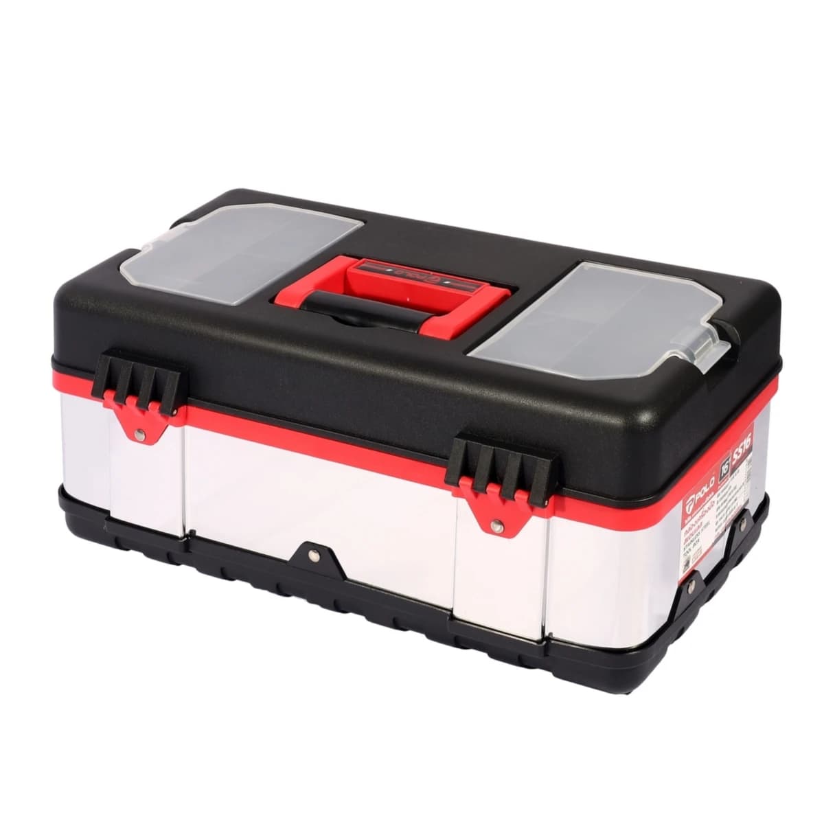 POLO กล่องเครื่องมือสเตนเลส 16 นิ้ว รุ่น SS16 ผลิตจากสเตนเลส สำหรับจัดเก็บอุปกรณ์เครื่องมือช่าง (โปโล)