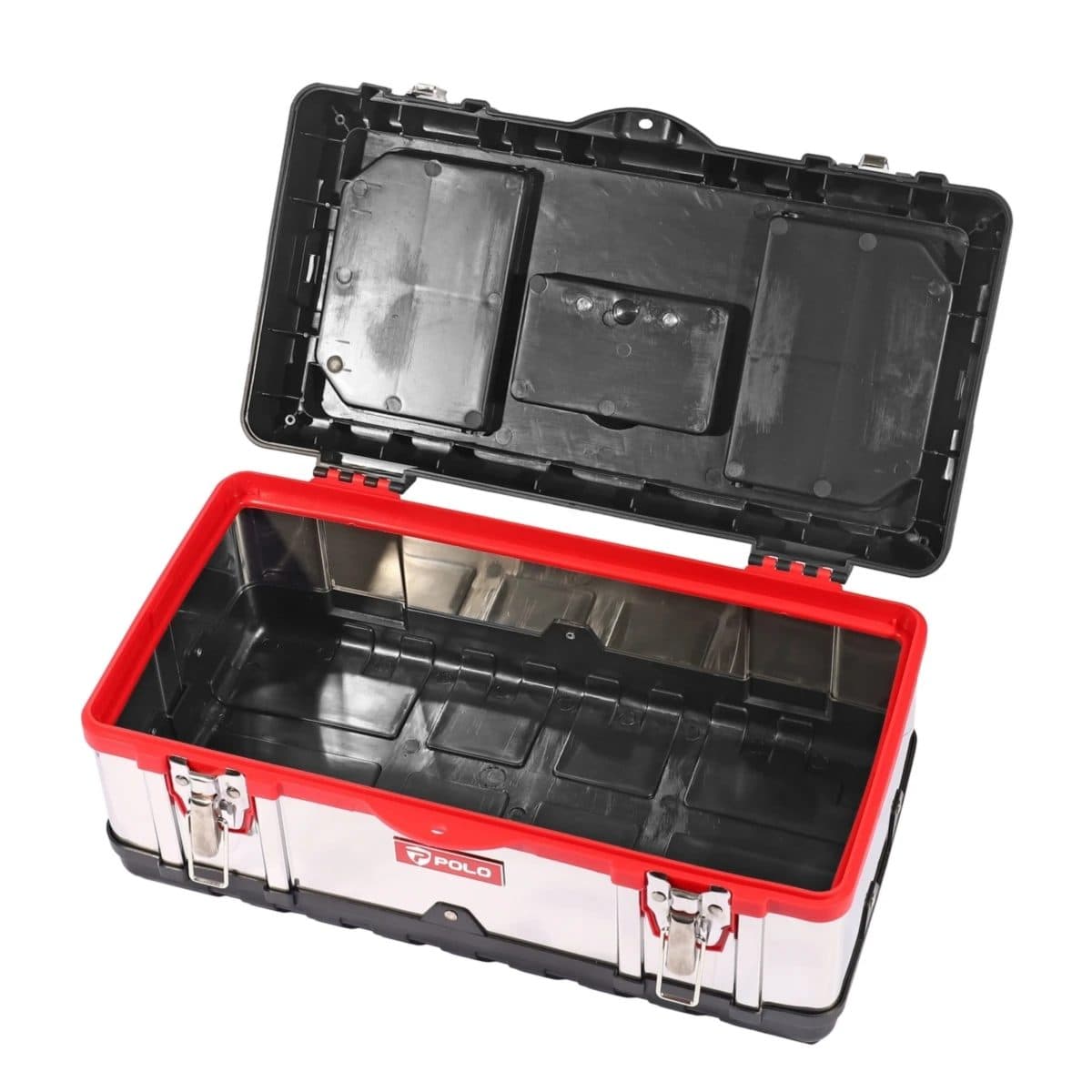 POLO กล่องเครื่องมือสเตนเลส 18 นิ้ว รุ่น SS18 ผลิตจากสเตนเลส สำหรับจัดเก็บอุปกรณ์เครื่องมือช่าง (โปโล)
