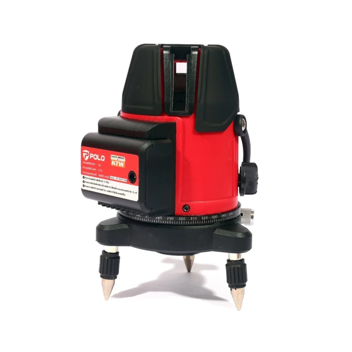 POLO เครื่องวัดระดับเลเซอร์ 5 เส้น แสงสีแดง รุ่น GT-215 ยิงไกล 15-30 ม. สามารถหมุนได้ 360 องศา พร้อมขาตั้ง 1.5 ม. (โปโล)