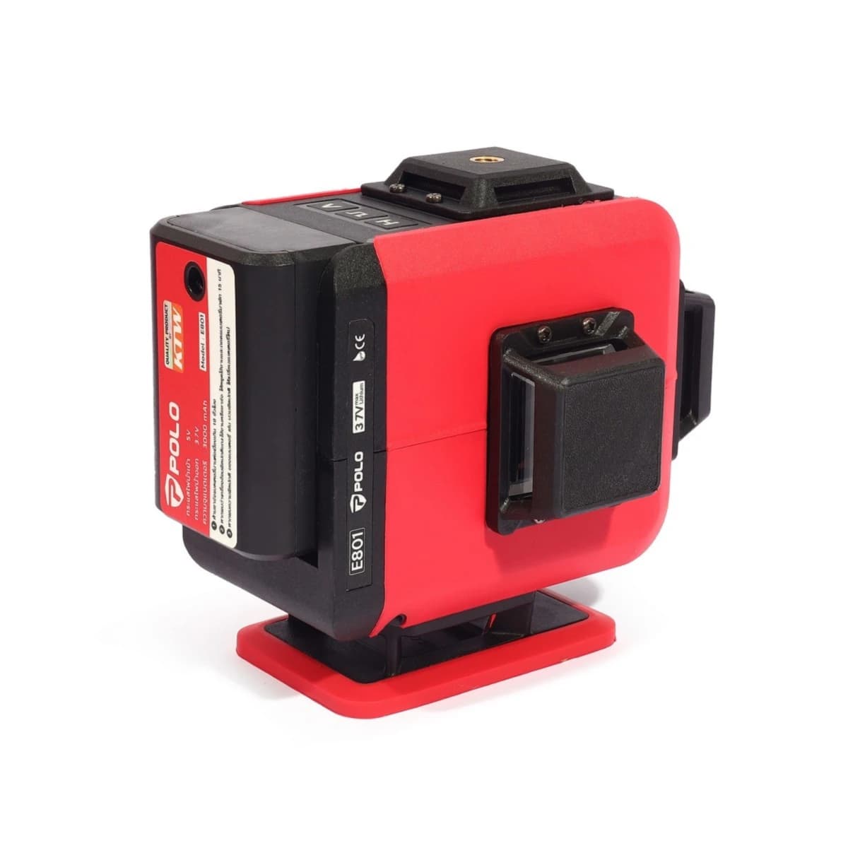 POLO เครื่องวัดระดับเลเซอร์แสงเขียว 12 เส้น และถ่านแบตเตอรี่ Li-ion 2 ก้อน รุ่น E801 พร้อมขาตั้ง 1.5 เมตร (โปโล)