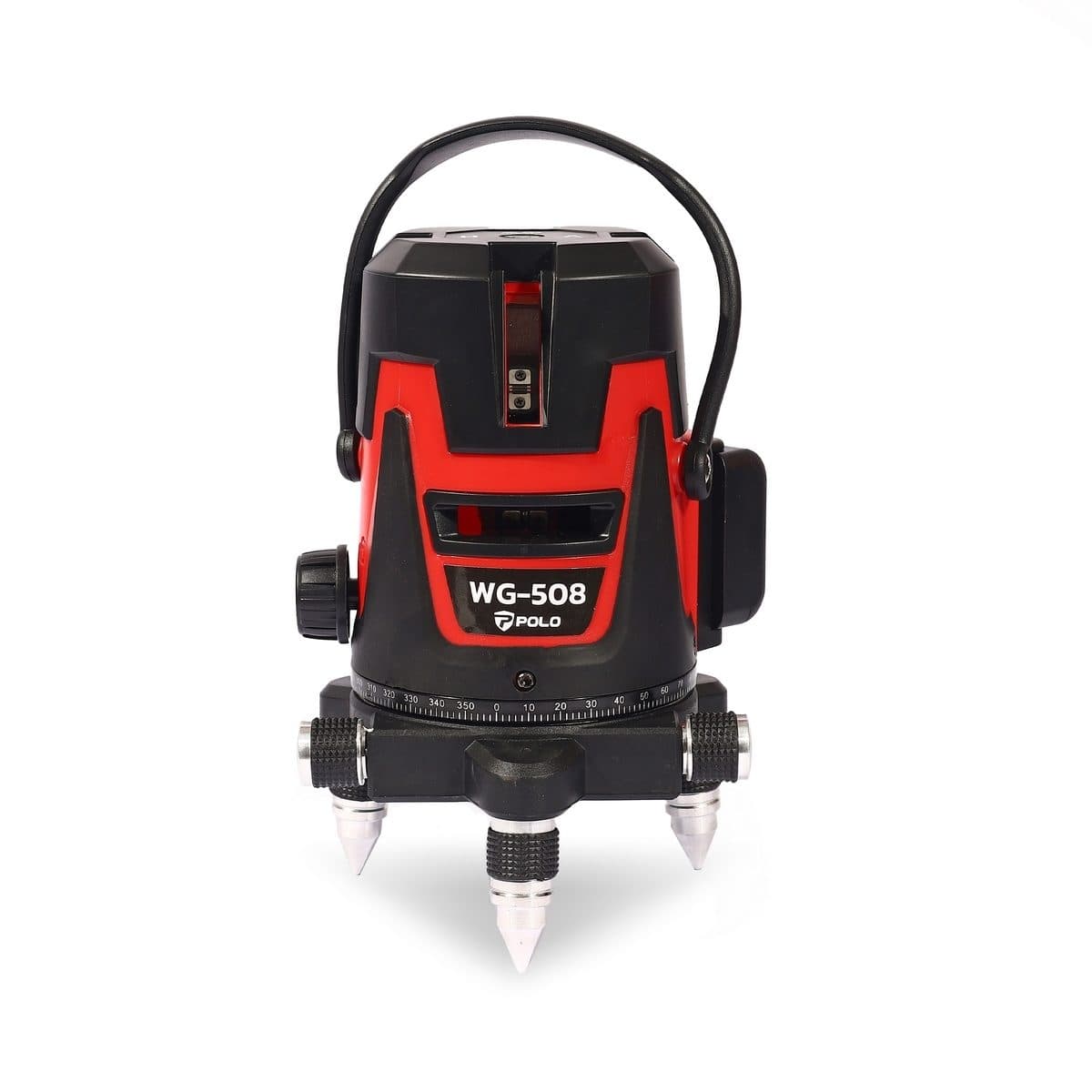 POLO เครื่องวัดระดับเลเซอร์แสงเขียว 5 เส้น และถ่านแบตเตอรี่ Li-ion 2 ก้อน รุ่น WG-508 พร้อมขาตั้ง 1.2 เมตร สำหรับใช้ภายในอาคาร และภายนอกอาคา