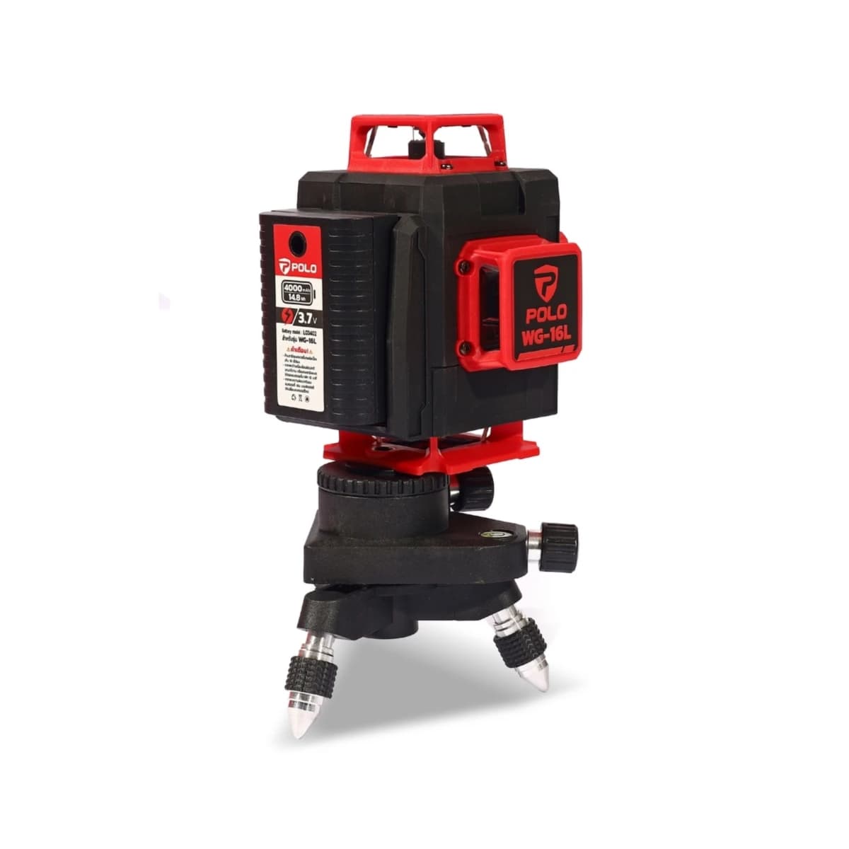 POLO เครื่องวัดระดับเลเซอร์ แสงสีเขียว 16 เส้น 4 มิติ รุ่น WG-16L แสงหมุนรอบด้าน 360 องศา พร้อมขาตั้ง 1.2 เมตร IP-54 (โปโล)