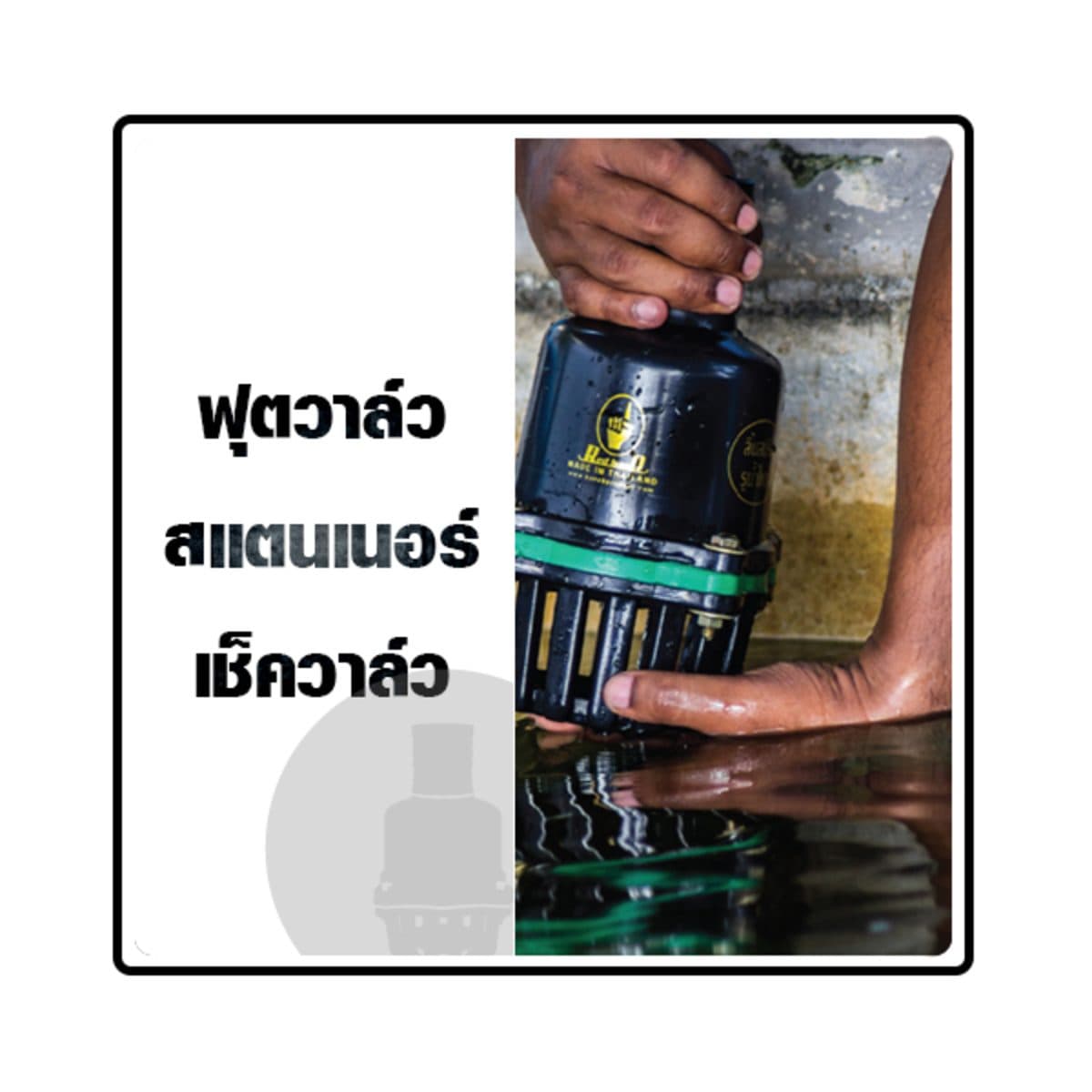 ฟุตวาล์วสวมสายดูดลิ้นสปริง สีดำ เรดแฮนด์ (REDHAND) ขนาด 2 นิ้ว จำนวน 4 หู สวมกับสายดูดได้ทันที ลิ้นสปริง รูน้ำใหญ่ เปิดได้ถึง 90 องศา ทำให้น