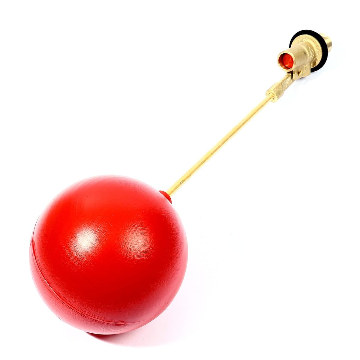 ลูกลอย พลาสติก แบรนด์ อาร์เอ็ม (RM) ขนาด 1/2 นิ้ว (4 หุน) แหวนพลาสติก + ไส้พลาสติก ใช้สำหรับติดตั้งกับแท้งค์น้ำ ทำหน้าที่เปิด-ปิดวาล์วน้ำในแ