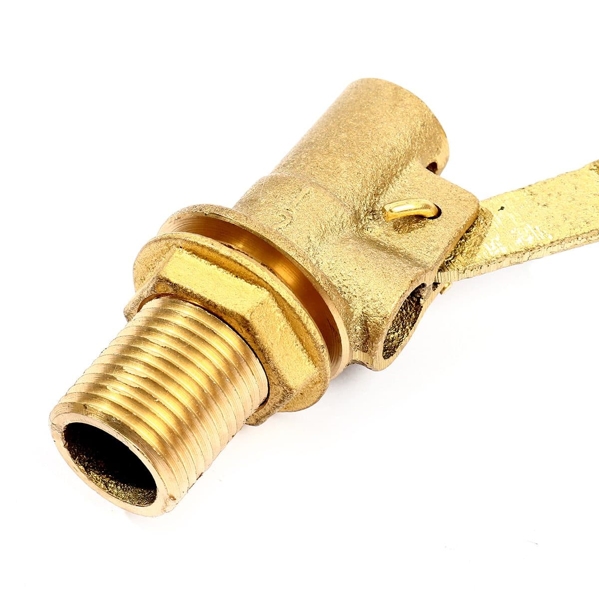 ลูกลอย พลาสติก แบรนด์ อาร์เอ็ม (RM) ขนาด 1/2 นิ้ว (4 หุน) แหวนทองเหลือง + ไส้ทองเหลือง ใช้สำหรับติดตั้งกับแท้งค์น้ำ ทำหน้าที่เปิด-ปิดวาล์วน้