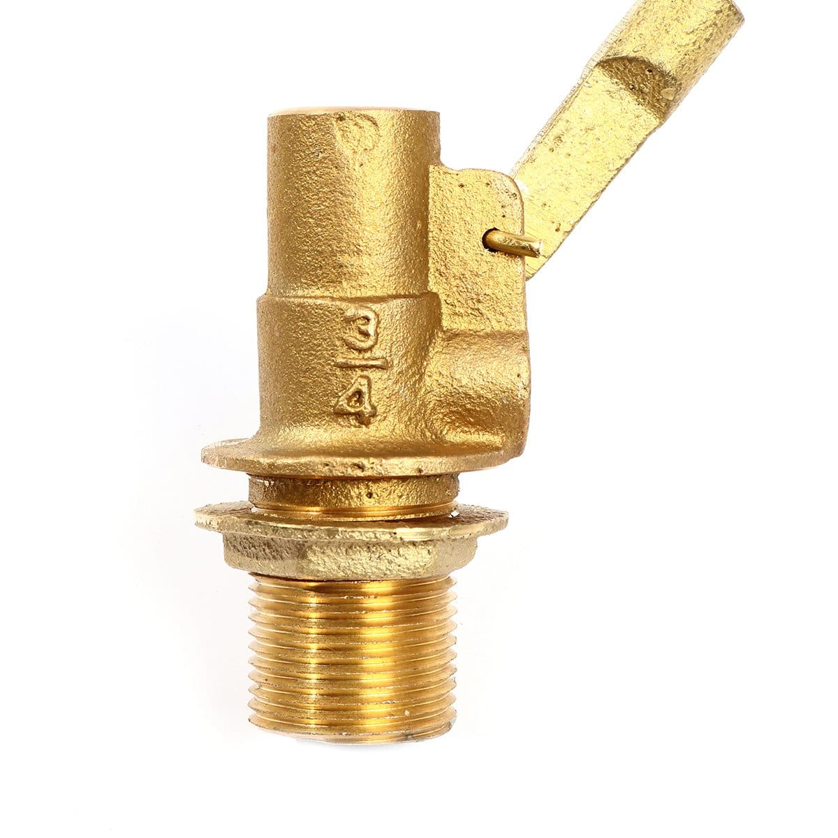 ลูกลอย พลาสติก แบรนด์ อาร์เอ็ม (RM) ขนาด 3/4 นิ้ว (6 หุน) แหวนทองเหลือง + ไส้ทองเหลือง ใช้สำหรับติดตั้งกับแท้งค์น้ำ ทำหน้าที่เปิด-ปิดวาล์วน้